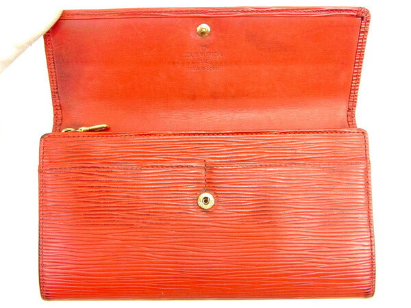 Louis Vuitton Long Purse M63577 Pochette Porto Red Wallet Case T15928