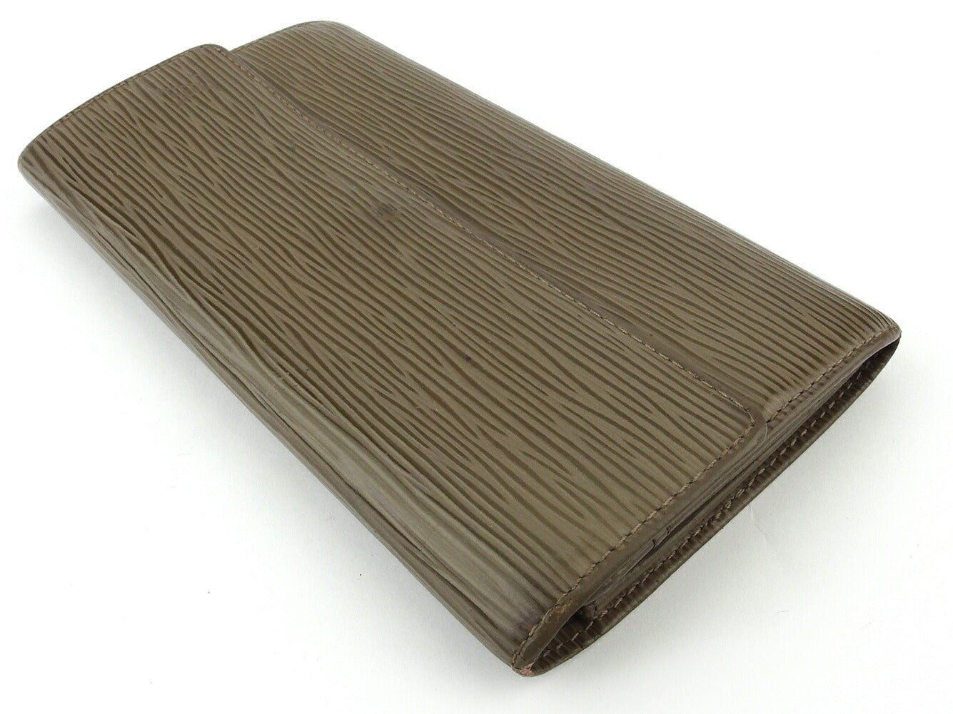 Louis Vuitton Long Purse M6357C Pochette Porto Brown Silver Gray Wallet Case