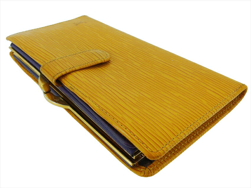 Louis Vuitton Long Purse M63259 Yellow Purple Gold Wallet Case