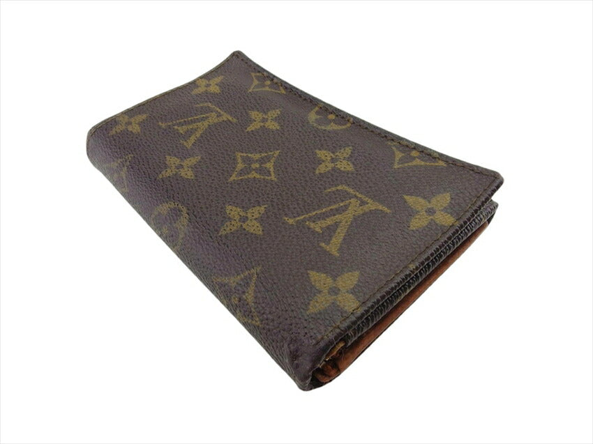 Louis Vuitton Long Purse M61730 Porte Monnaie-Viet-Trésors Monogram Canvas Brown Beige Wallet Case