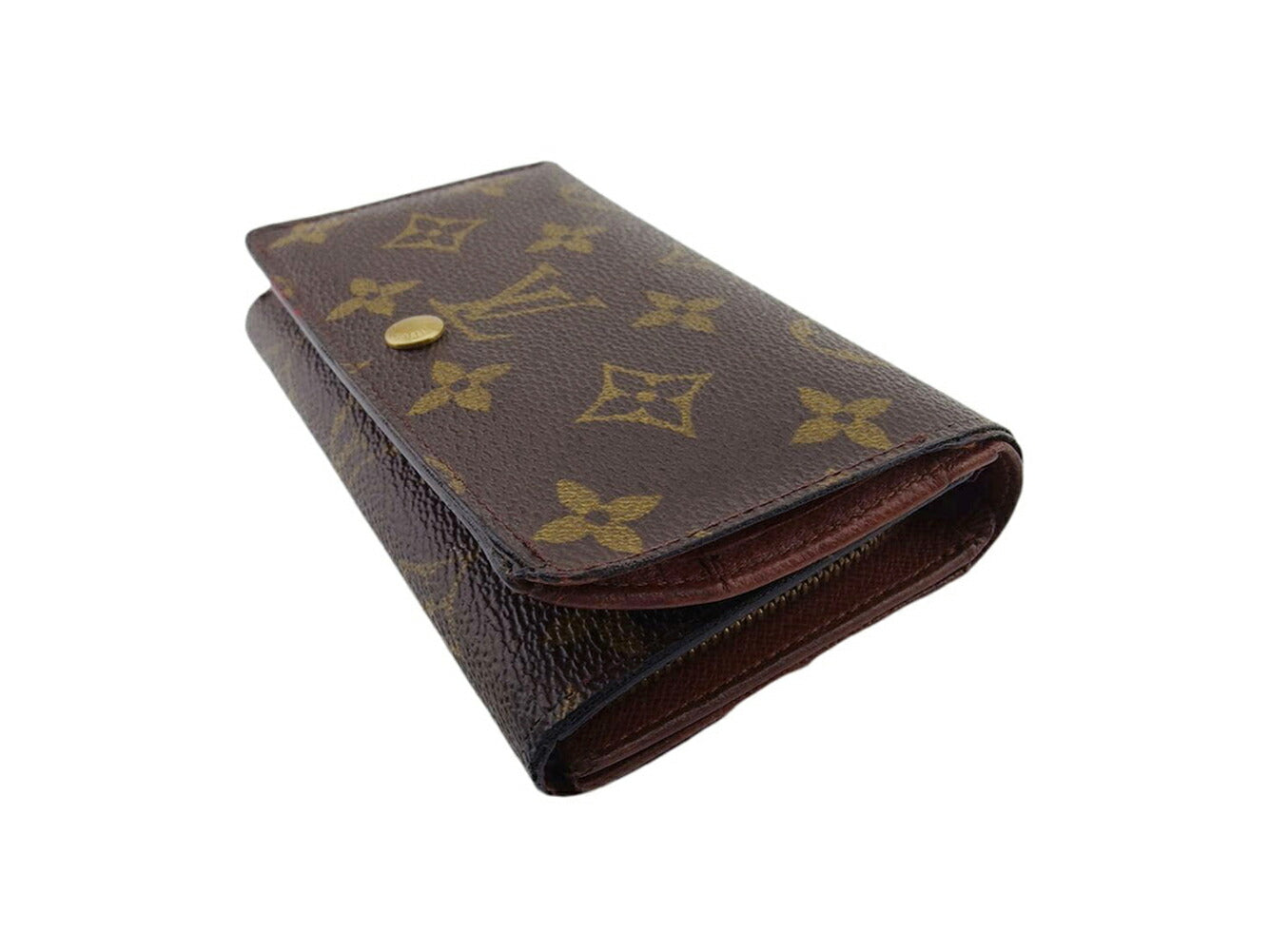 Louis Vuitton Long Purse M61730 Portonebi Tresol Brown Beige Gold Wallet Case T21805