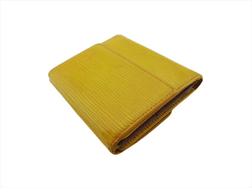 Louis Vuitton Bifold M63489 yellow Porte Monnaie Wallet Case