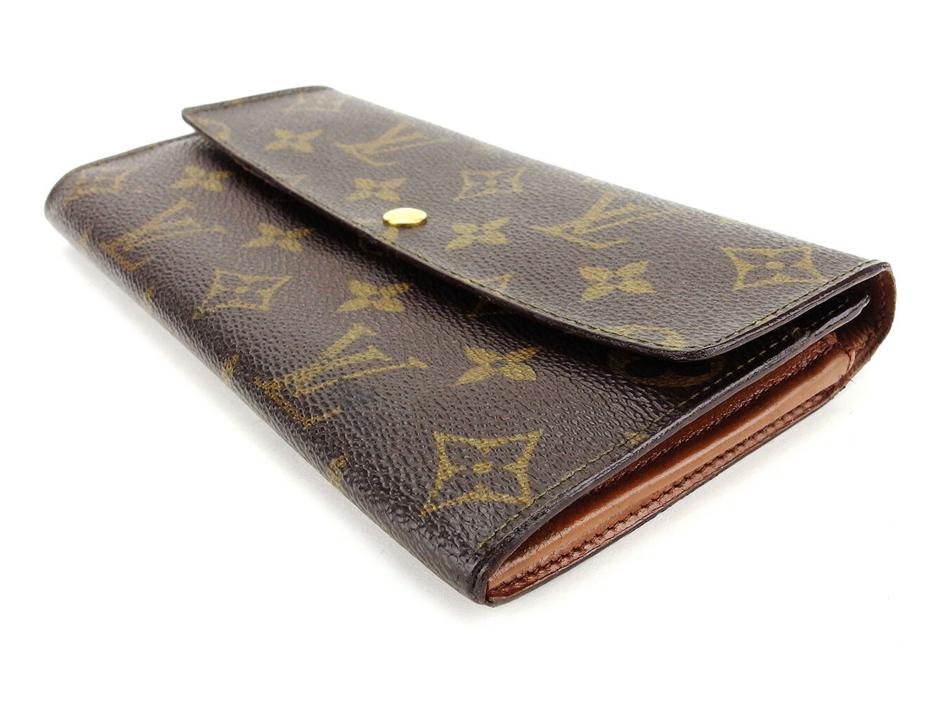 Louis Vuitton Long Purse M61725 Pochette Porto Brown Wallet Case T3323