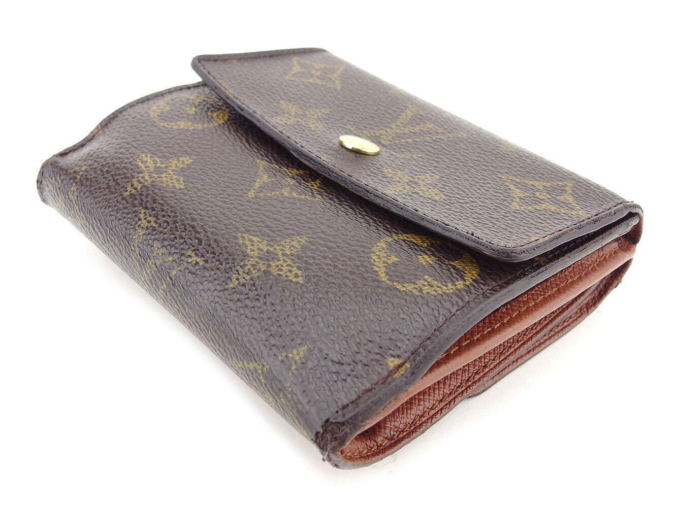 Louis Vuitton Bifold M61652 Porte Monnaie Billets Brown Wallet Case T8285