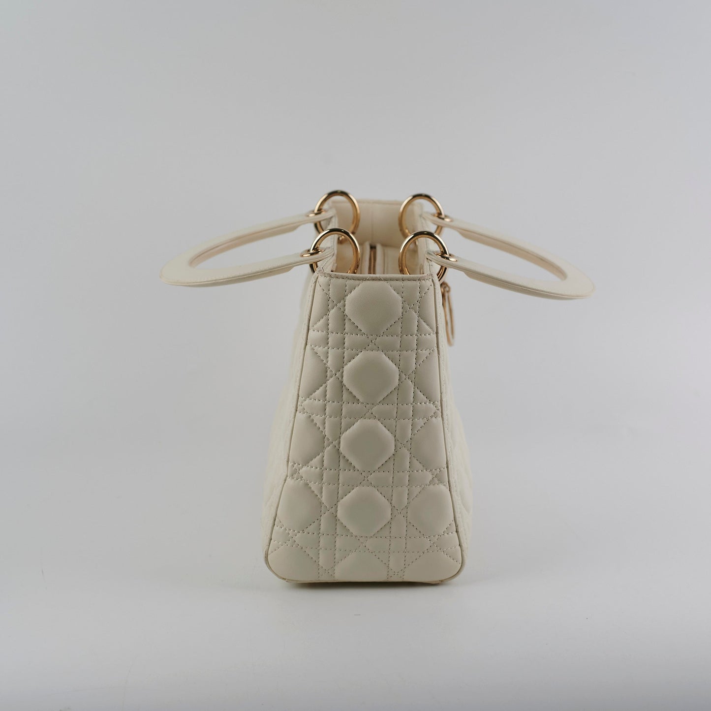 Dior Christian Lady Crossbody Bag White Medium