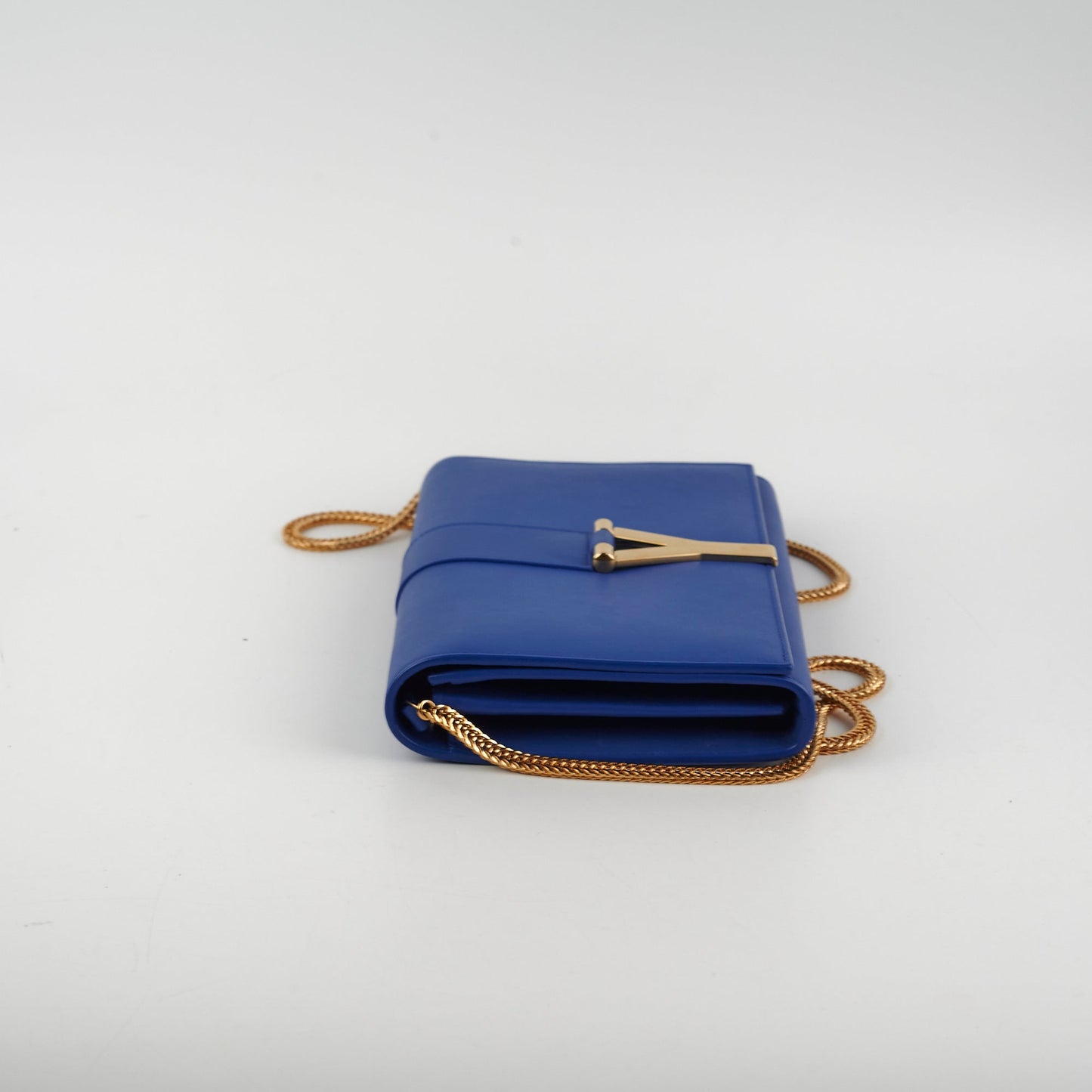 YSL Saint Laurent Ligne Clutch Blue Clutch Bag
