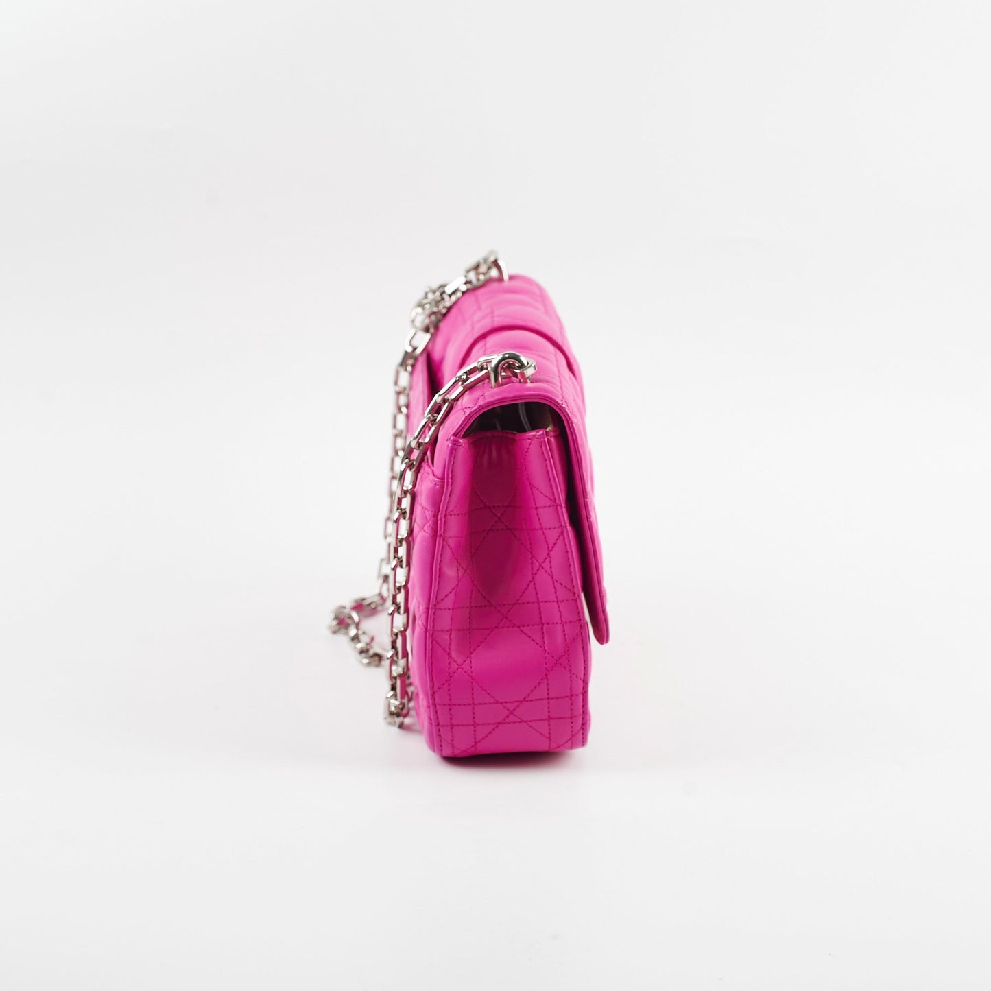 Dior Christian Cannage Fuchsia Shoulder Bag Lambskin