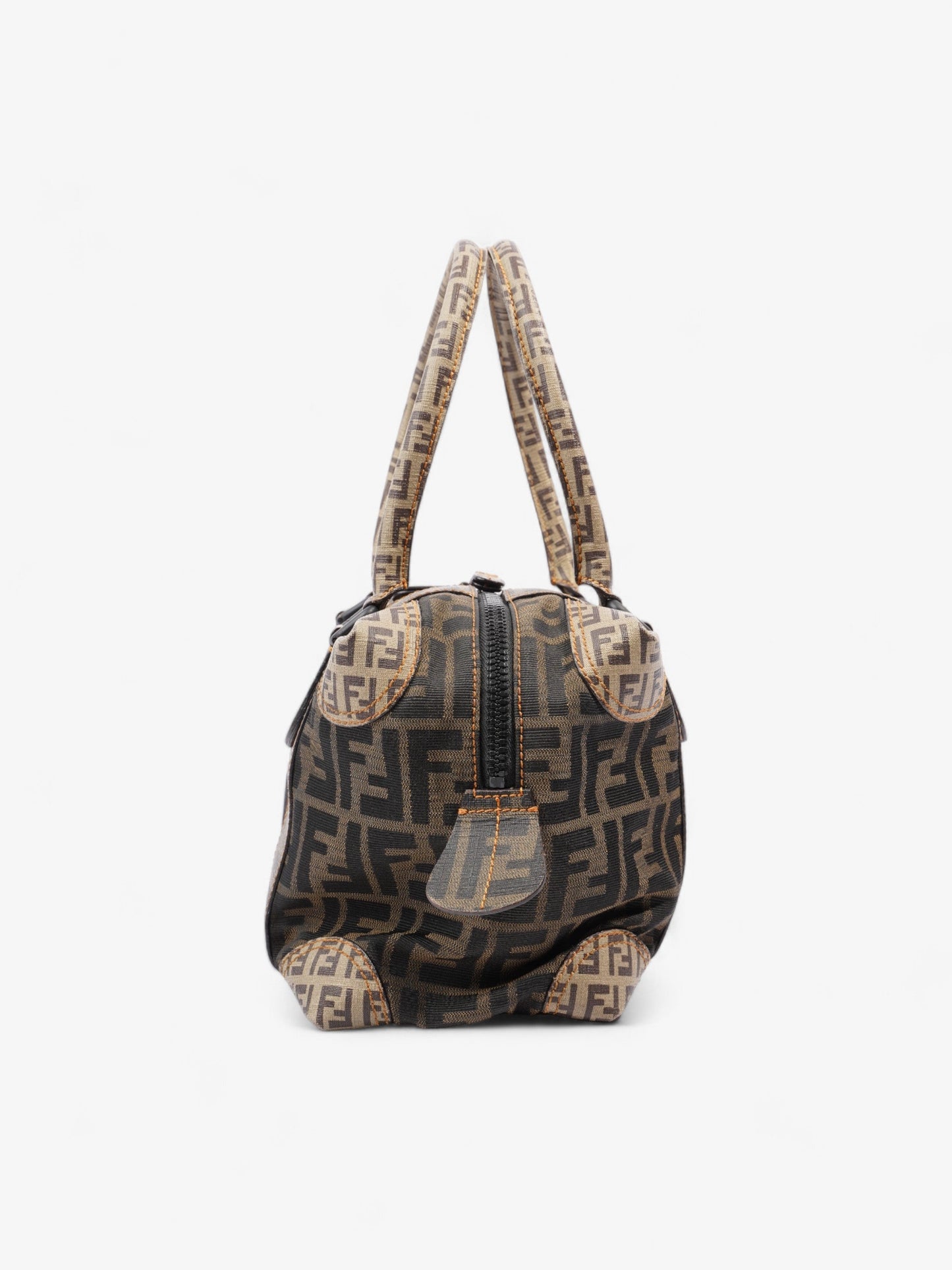 Fendi Boston Zucca Shoulder Bag Canvas Brown