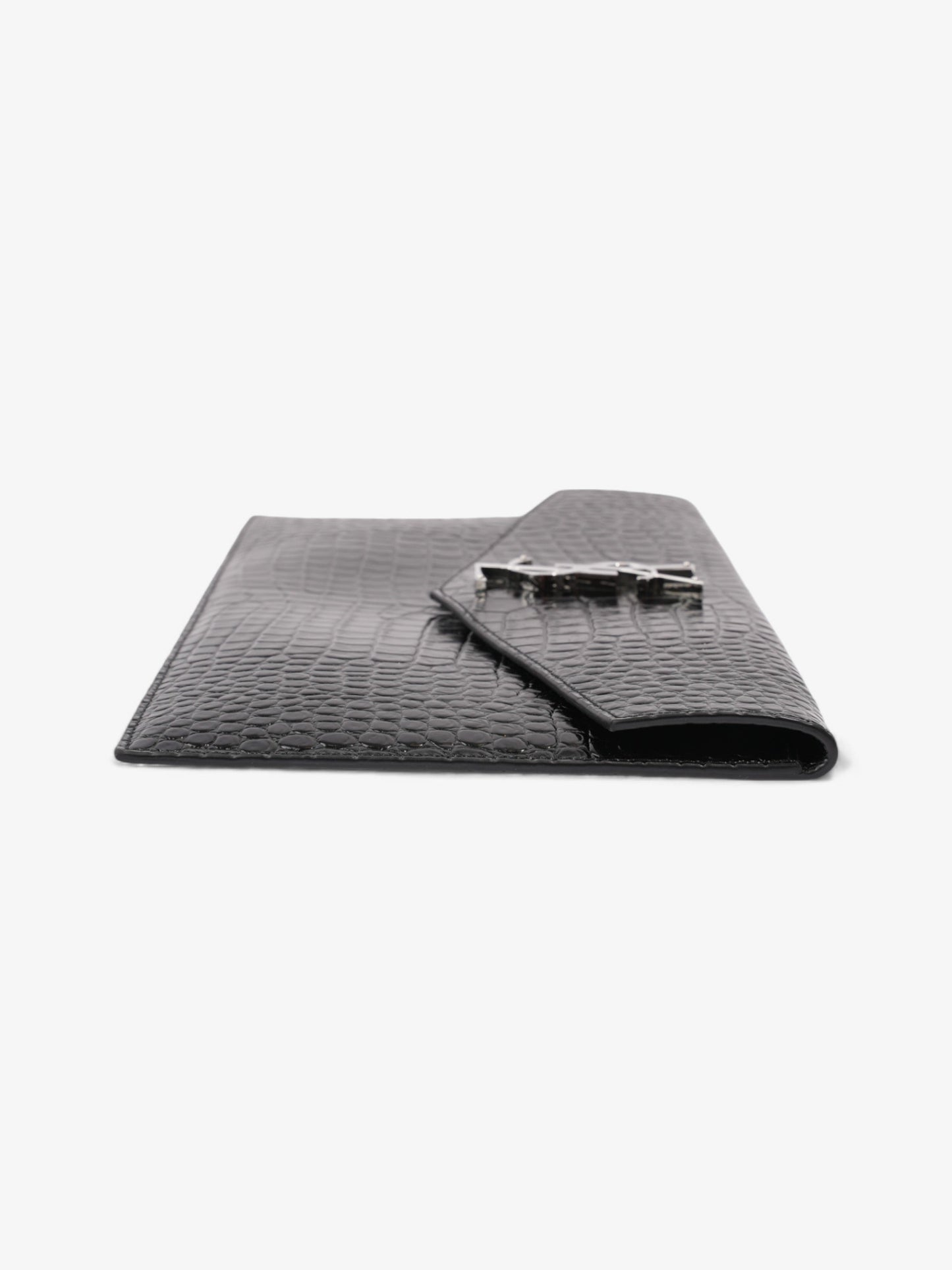 YSL Saint Laurent Uptown Clutch Leather Black Medium Clutch Bag