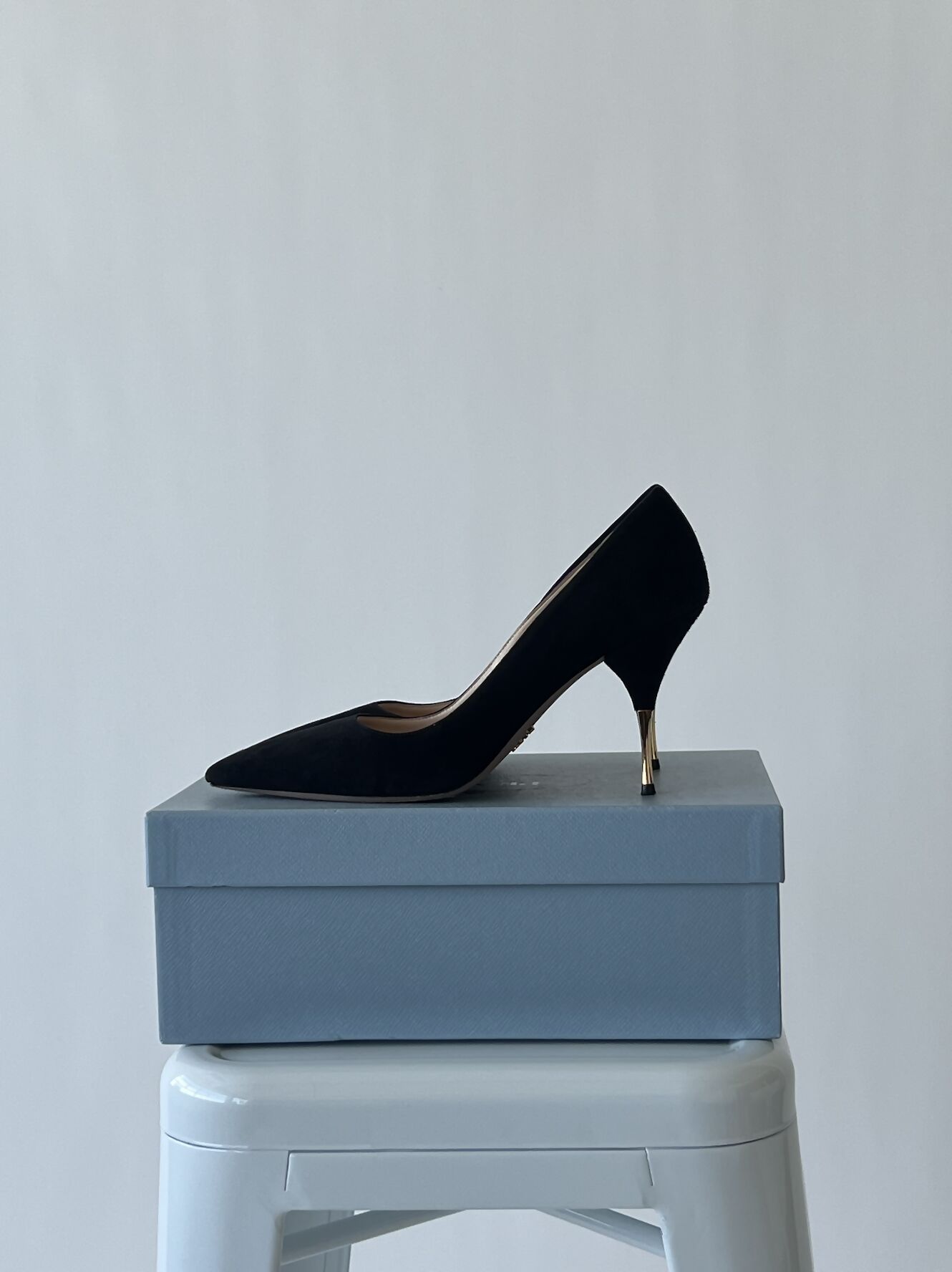 Prada Handbag Pump - Stilleto - Full Set Suede Gold Shoes