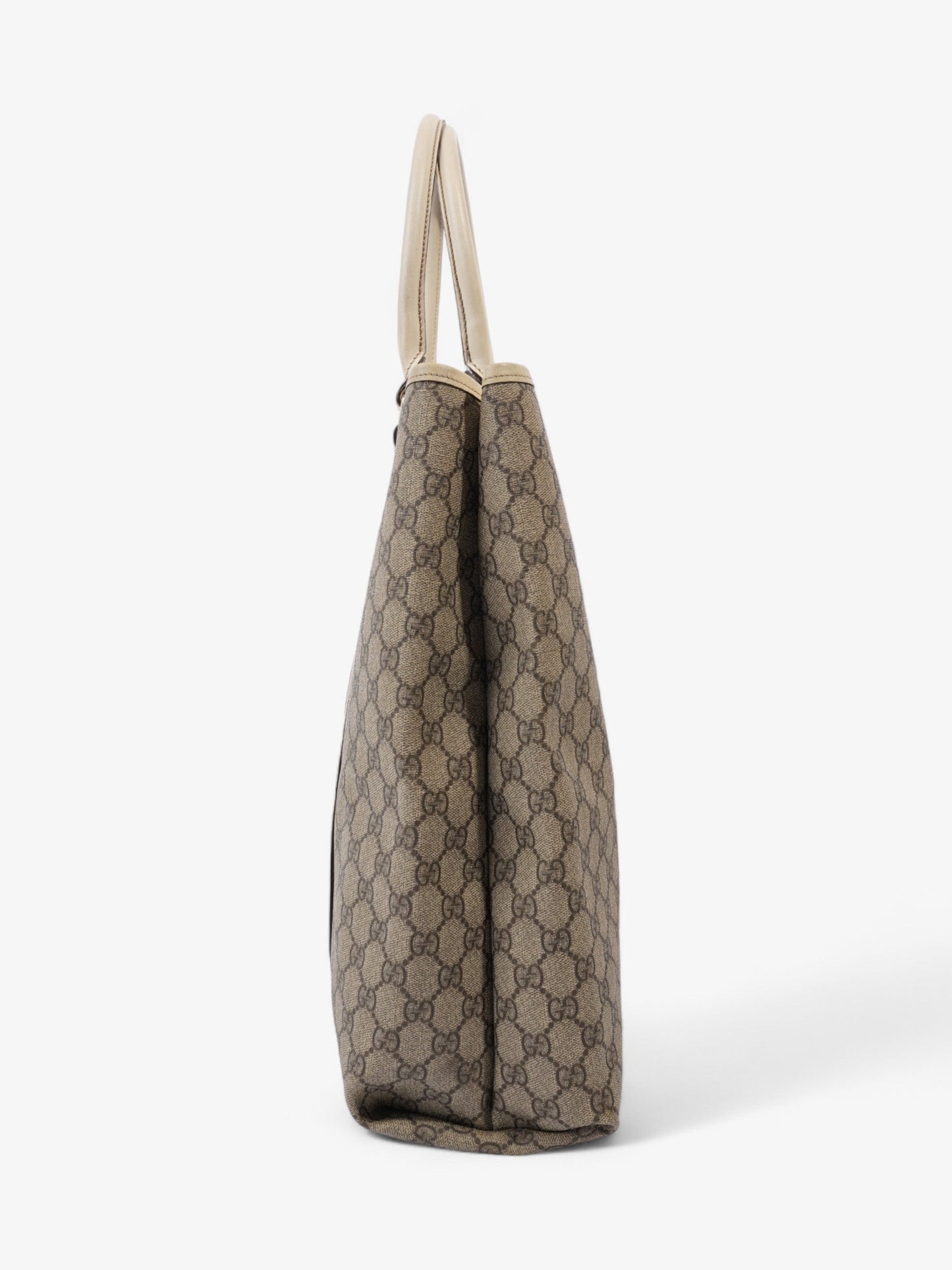 Gucci Supreme Tote And Ebony Supreme Coated Canvas Beige Shoulder Bag