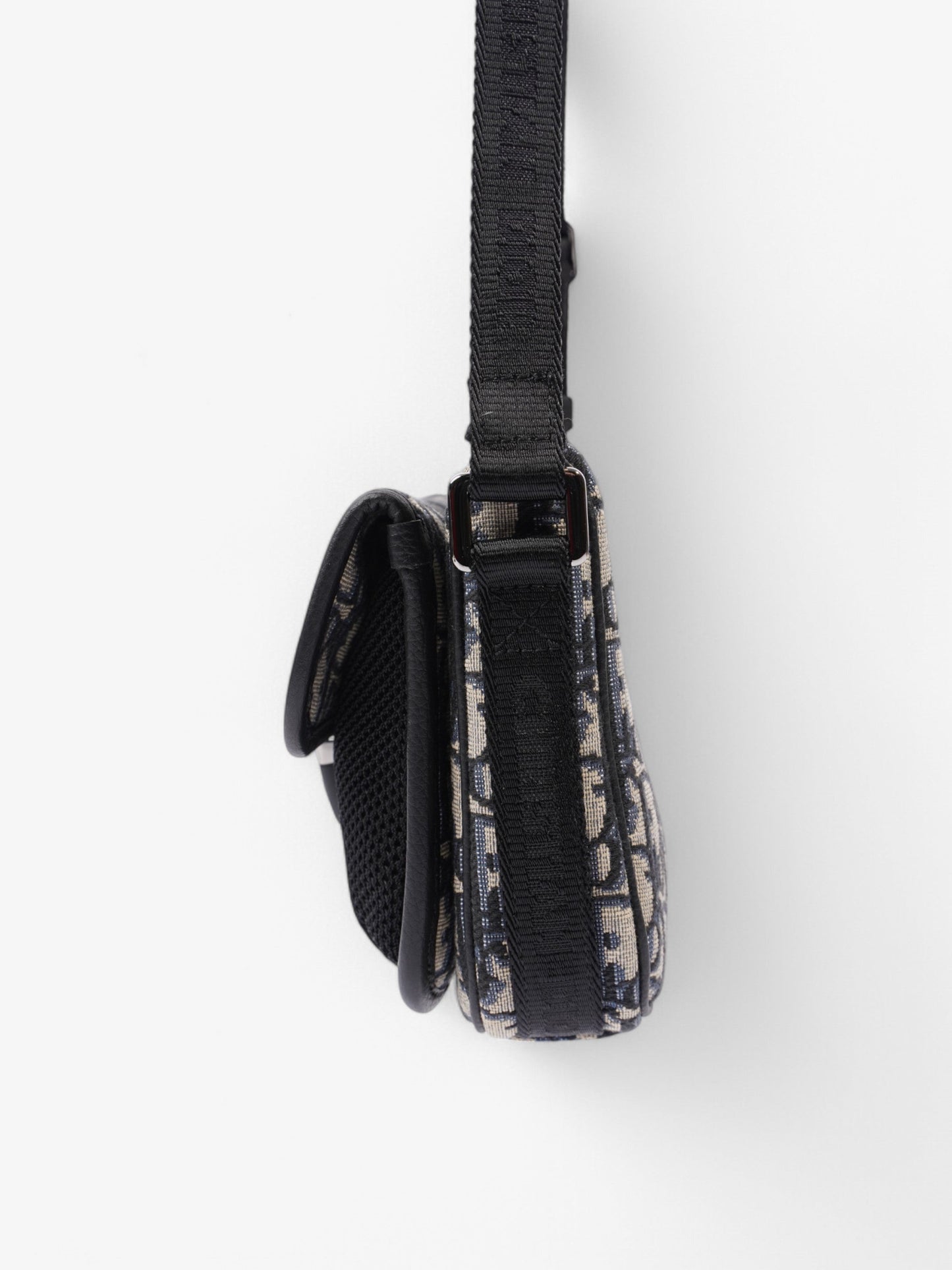 Dior Christian Messenger Bag Oblique Cotton Monogram Black Blue
