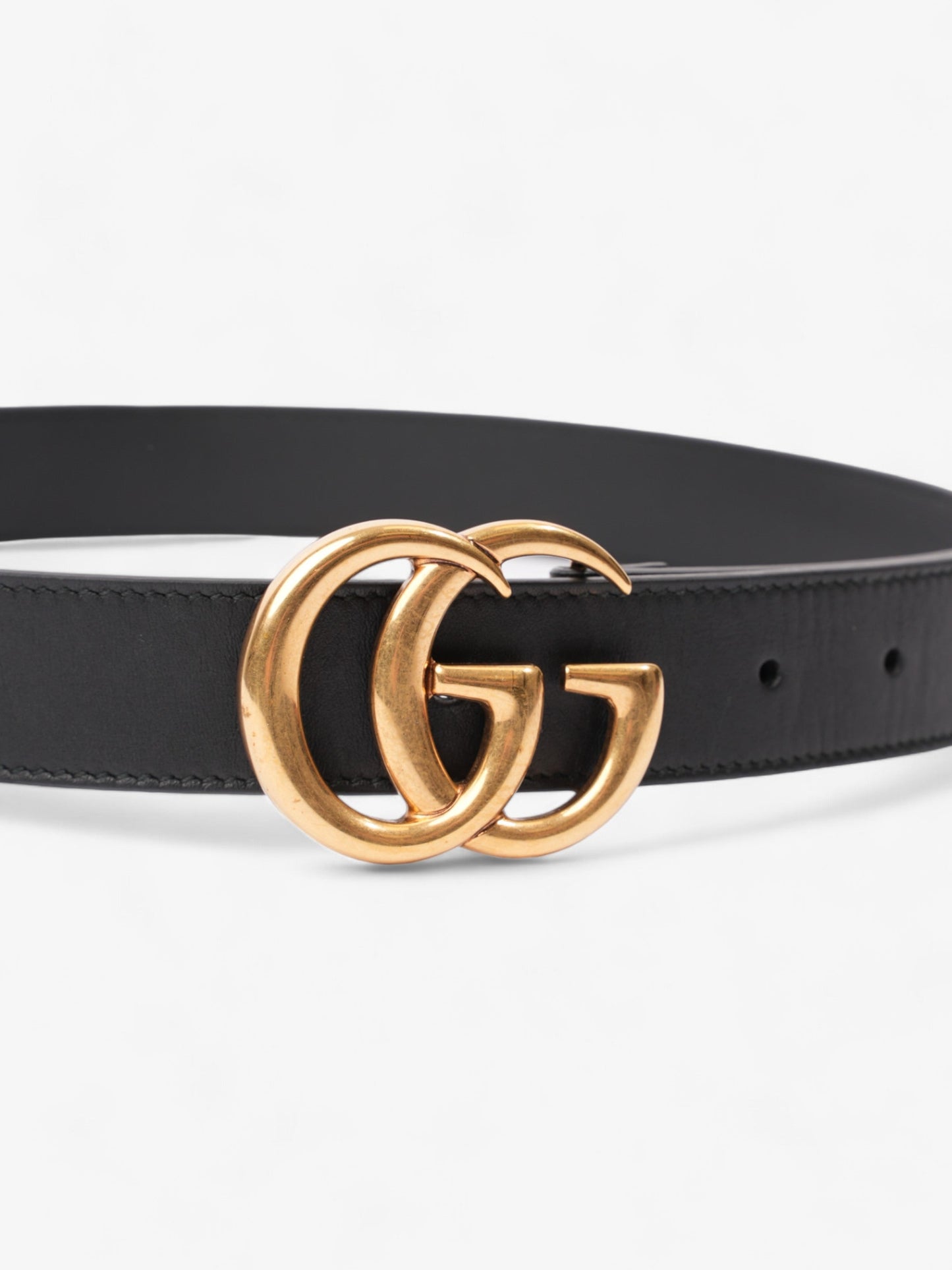 Gucci Marmont Belt Handbag Leather Black Accessory 75Cm 31
