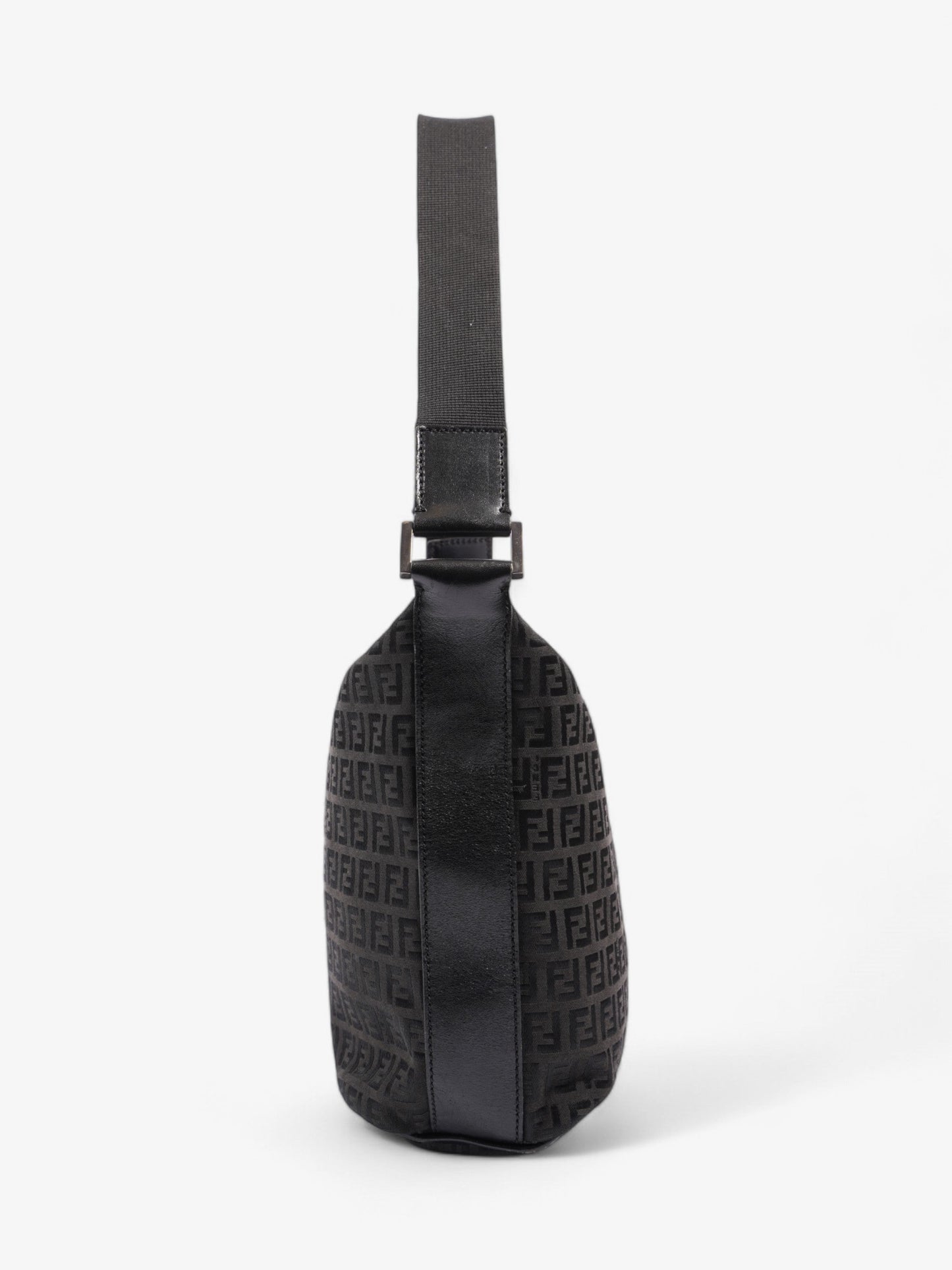 Fendi Zucchino Shoulder Bag Canvas Black