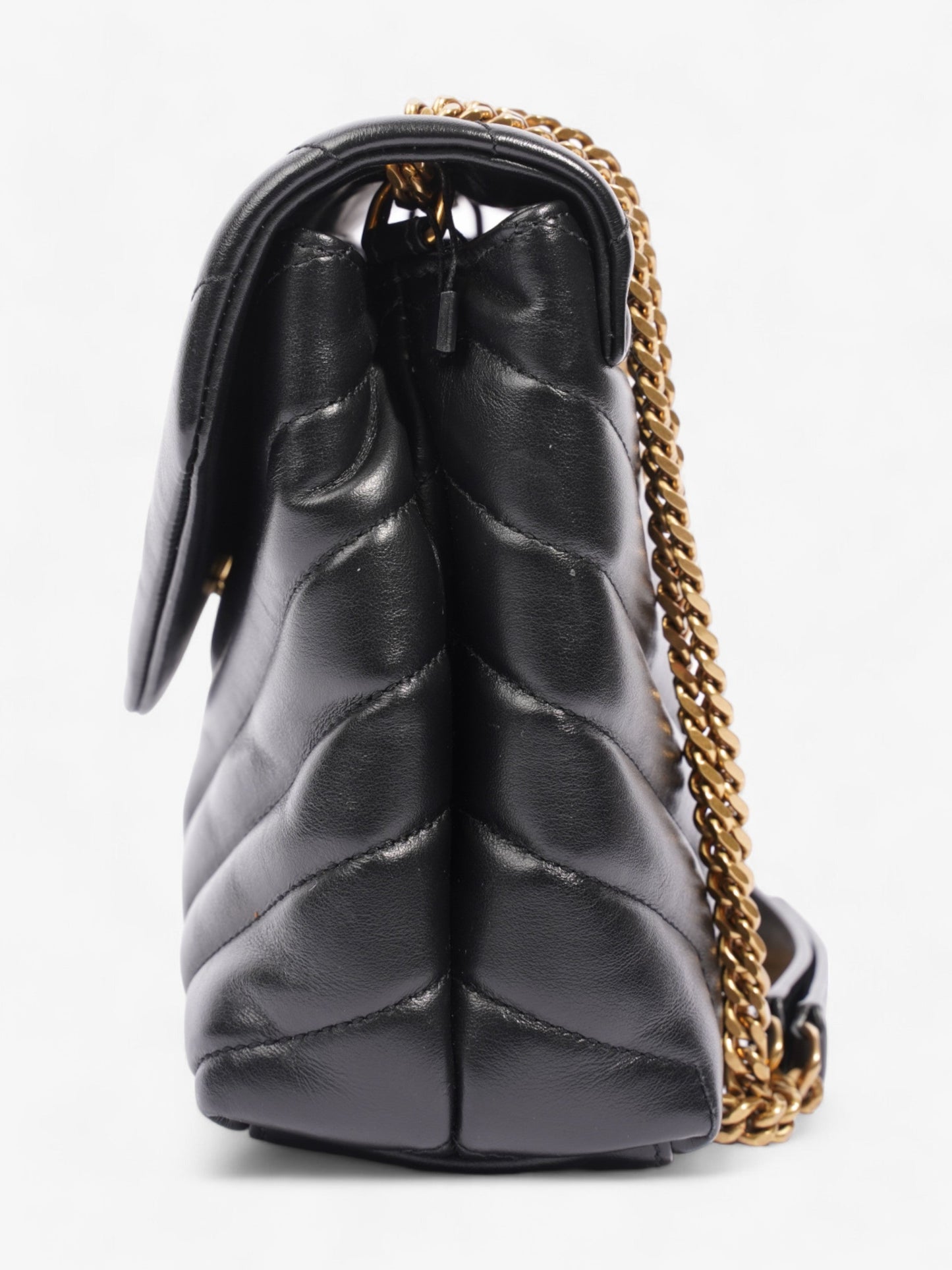 YSL Saint Laurent Loulou Calfskin Crossbody Bag Leather Black Small