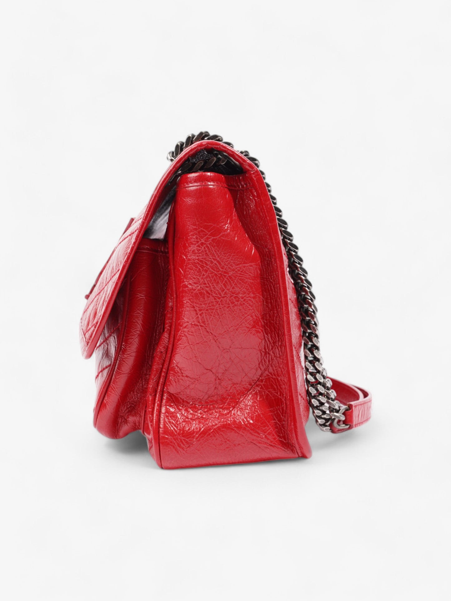 YSL Saint Laurent Niki Calfskin Shoulder Bag Leather Red Medium