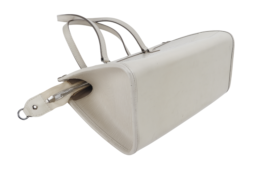 LOUIS VUITTON MADEILENE PM (M5933J) WHITE EPI LEATHER TOTE BAG SILVER HARDWARE WITH DUST COVER