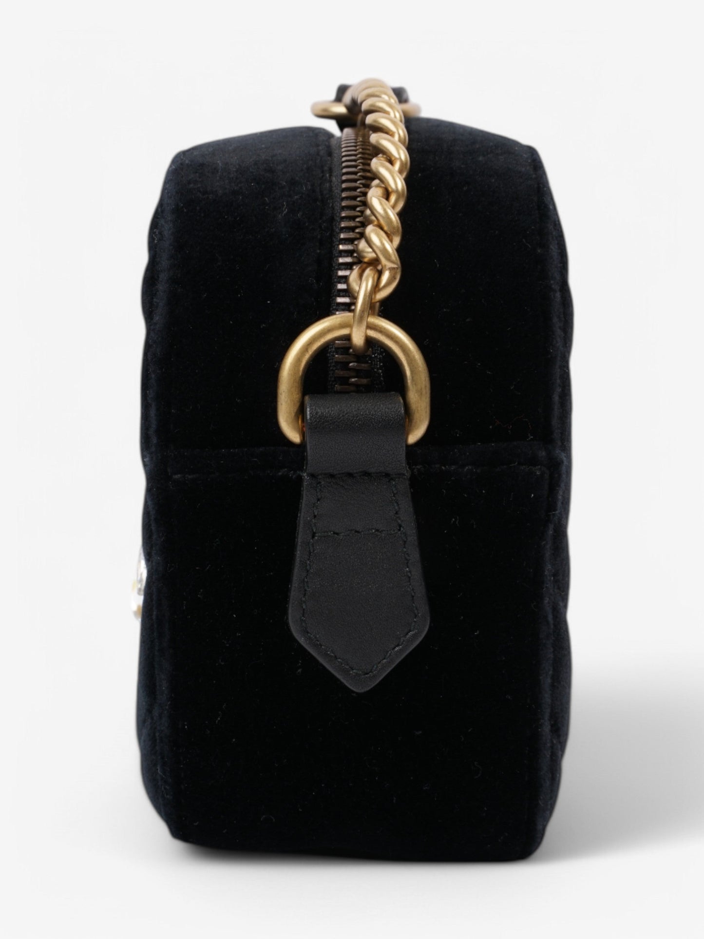Gucci Marmont Crystal Velvet Crossbody Bag Black Mini