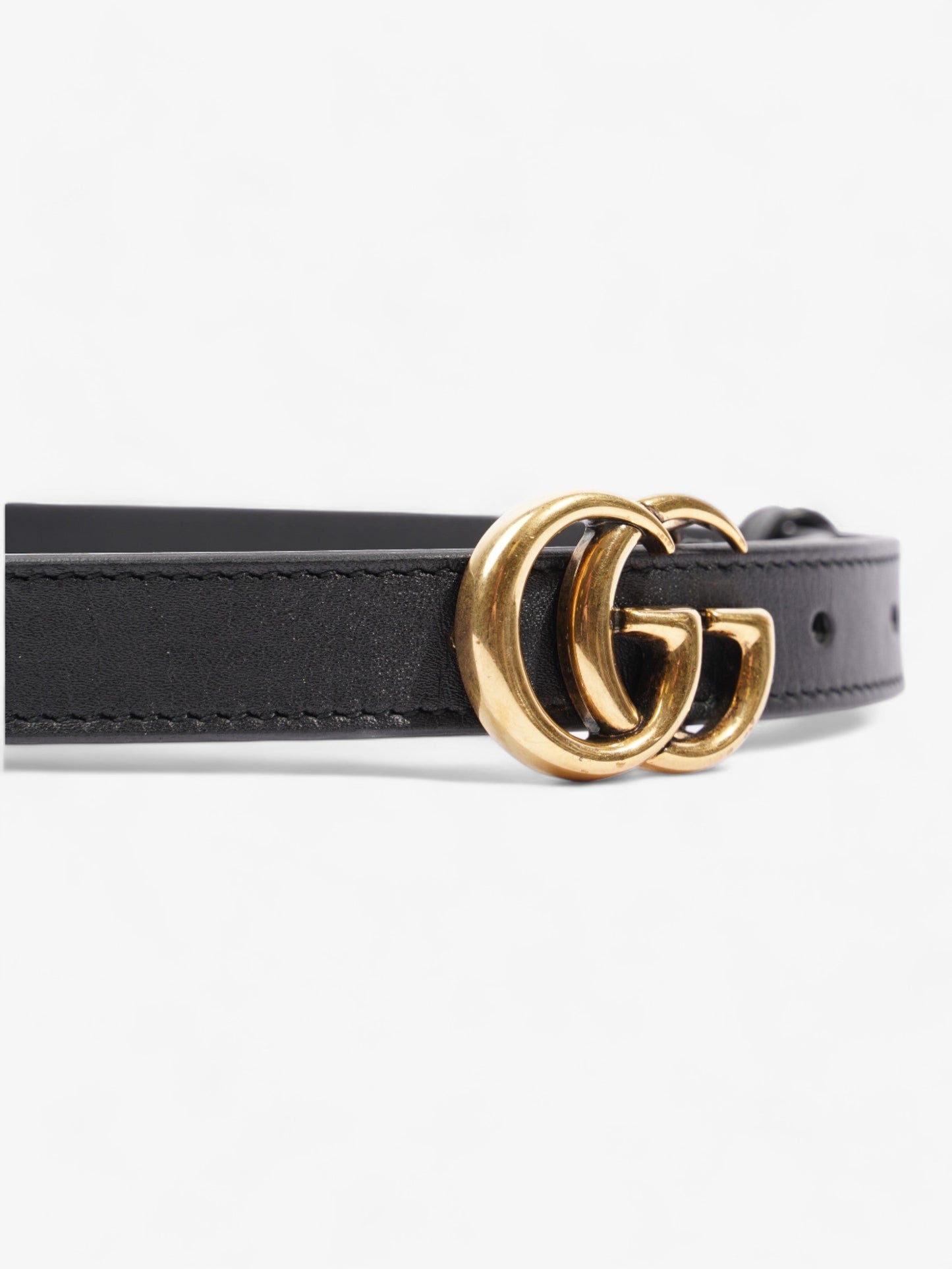 Gucci Marmont Thin Belt Handbag Leather Black Accessory 85Cm 34