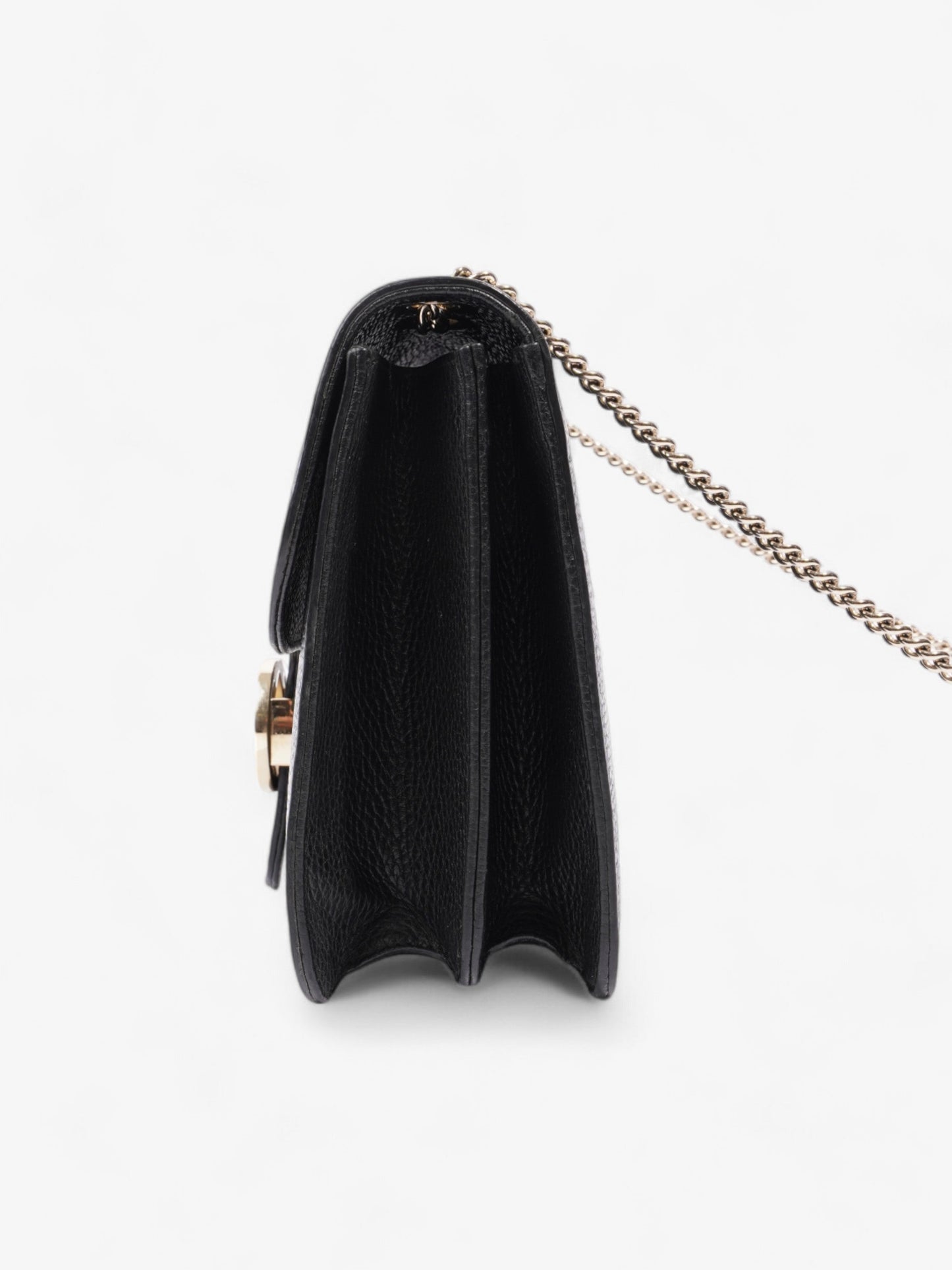 Gucci Interlocking Crossbody Bag Leather Black Black Leather