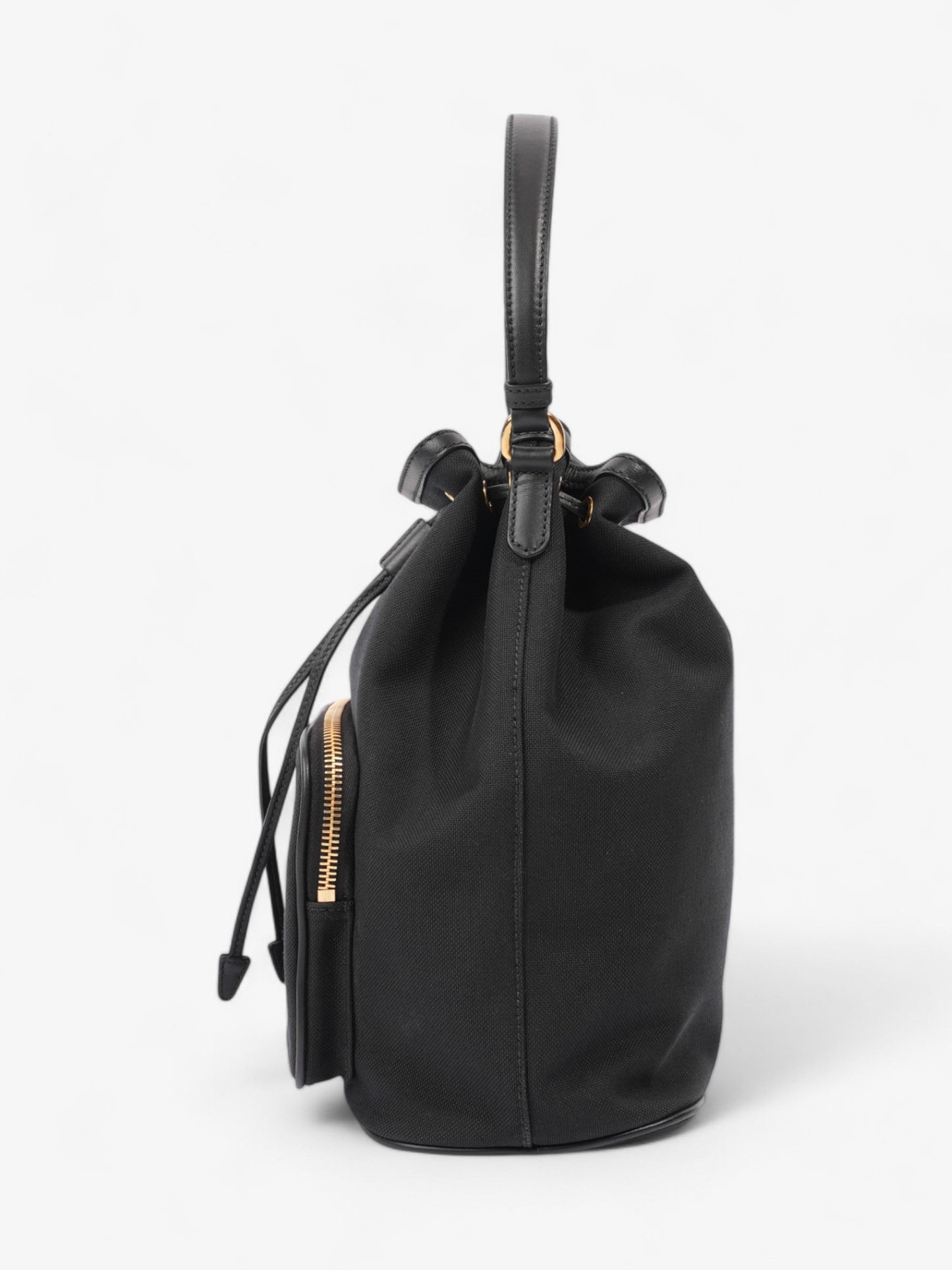 Prada Duet Bag Canvas Black Bucket Bucket Bag