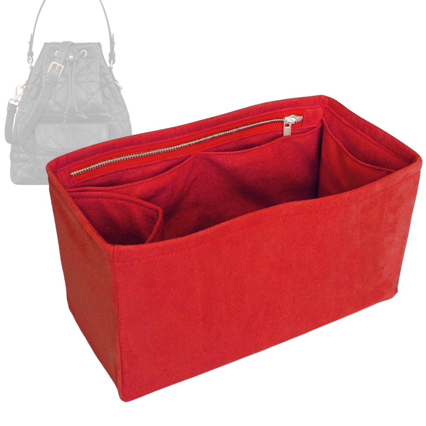 Dior Bag Organizer for Caro , Bag Insert Velvet, Small Bucket Zip Bucket Bag