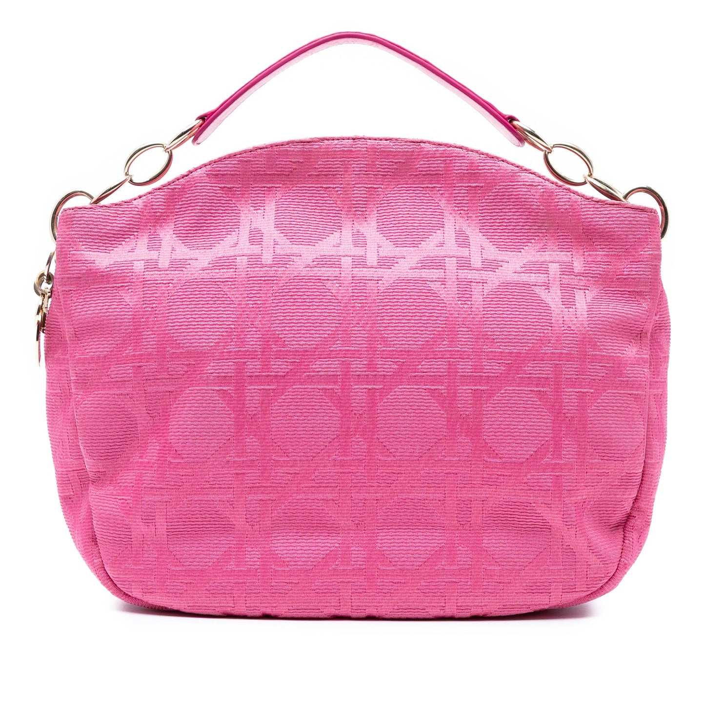 Dior Handbag Cannage Hobo Bag Canvas Pink