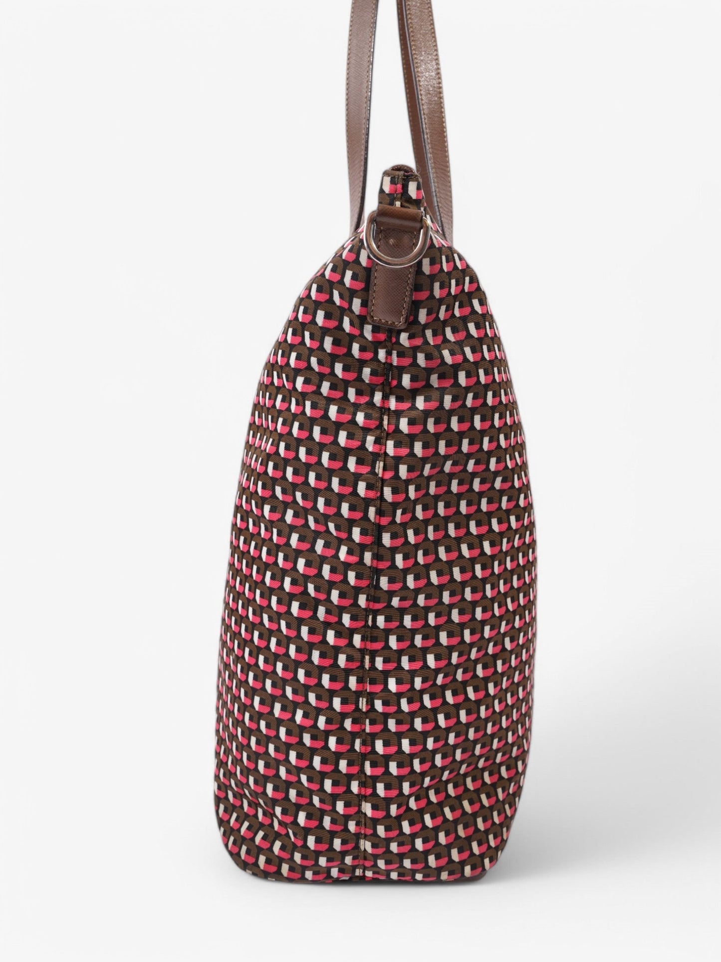 Prada Tote Re Nylon Brown Pink Tote Bag