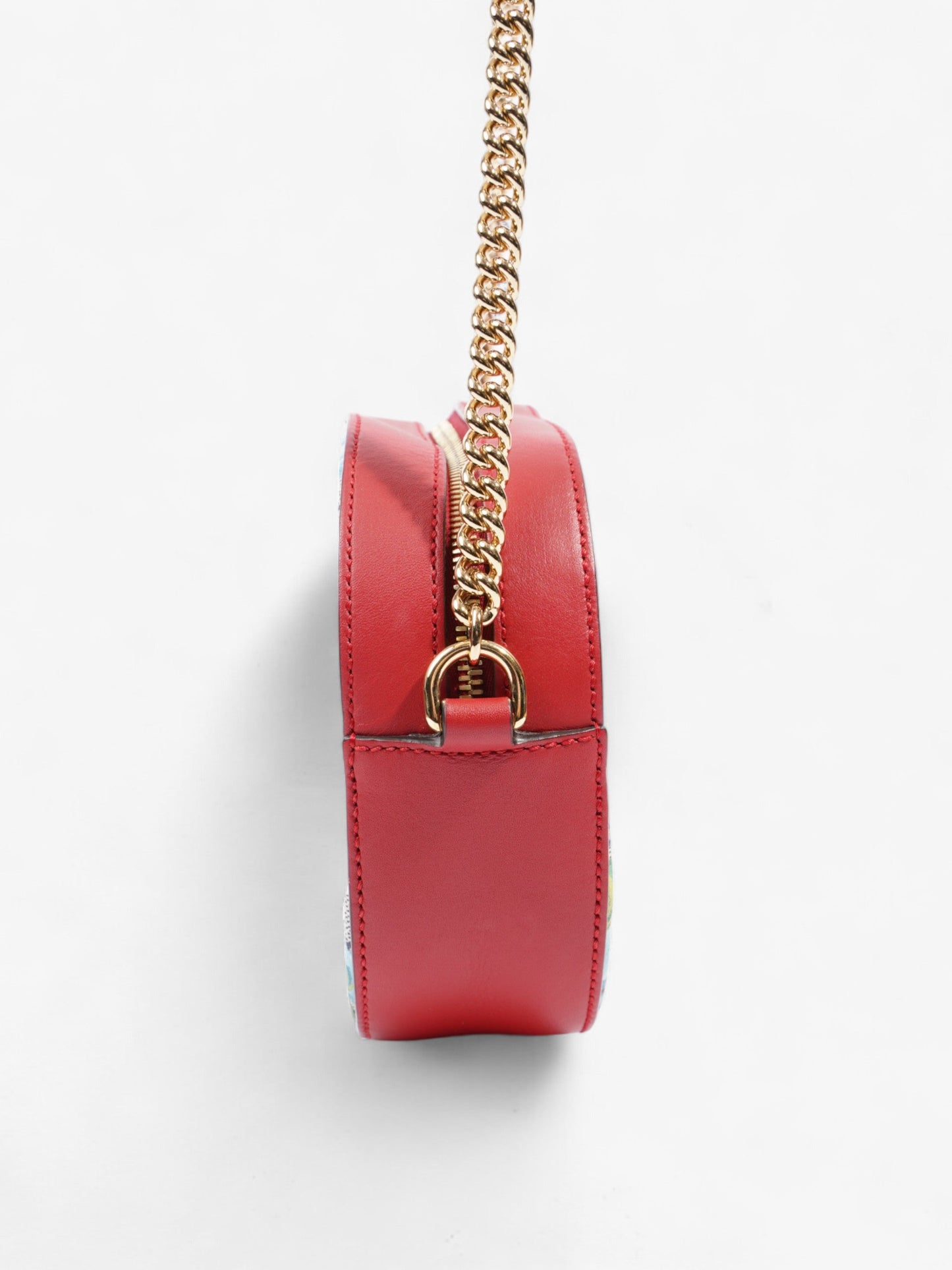 Gucci Blooms Chain Bloom Supreme Hibiscus Coated Crossbody Canvas Red Crossbody Bag