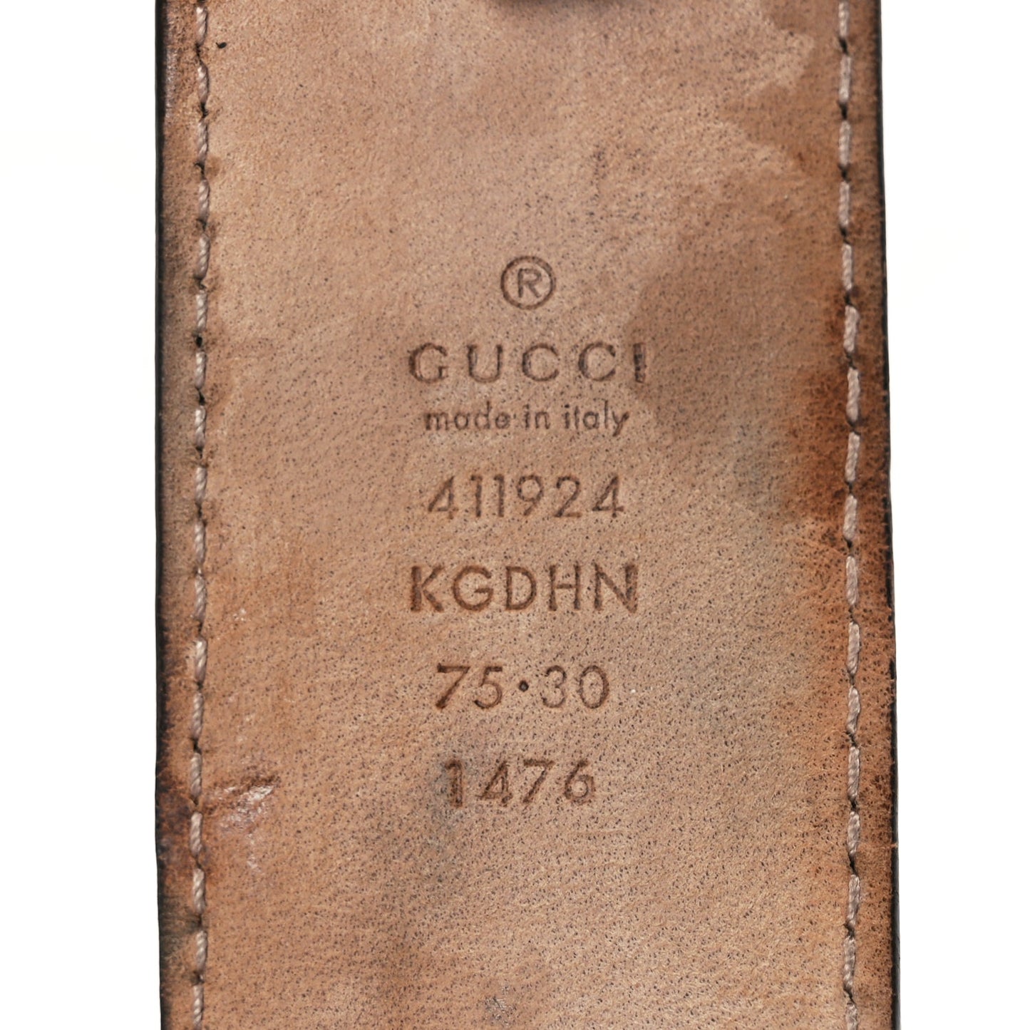 Gucci GG Supreme Monogram Selleria Calfskin Interlocking G 40mm Belt 75 30 Beige Ebony Cocoa