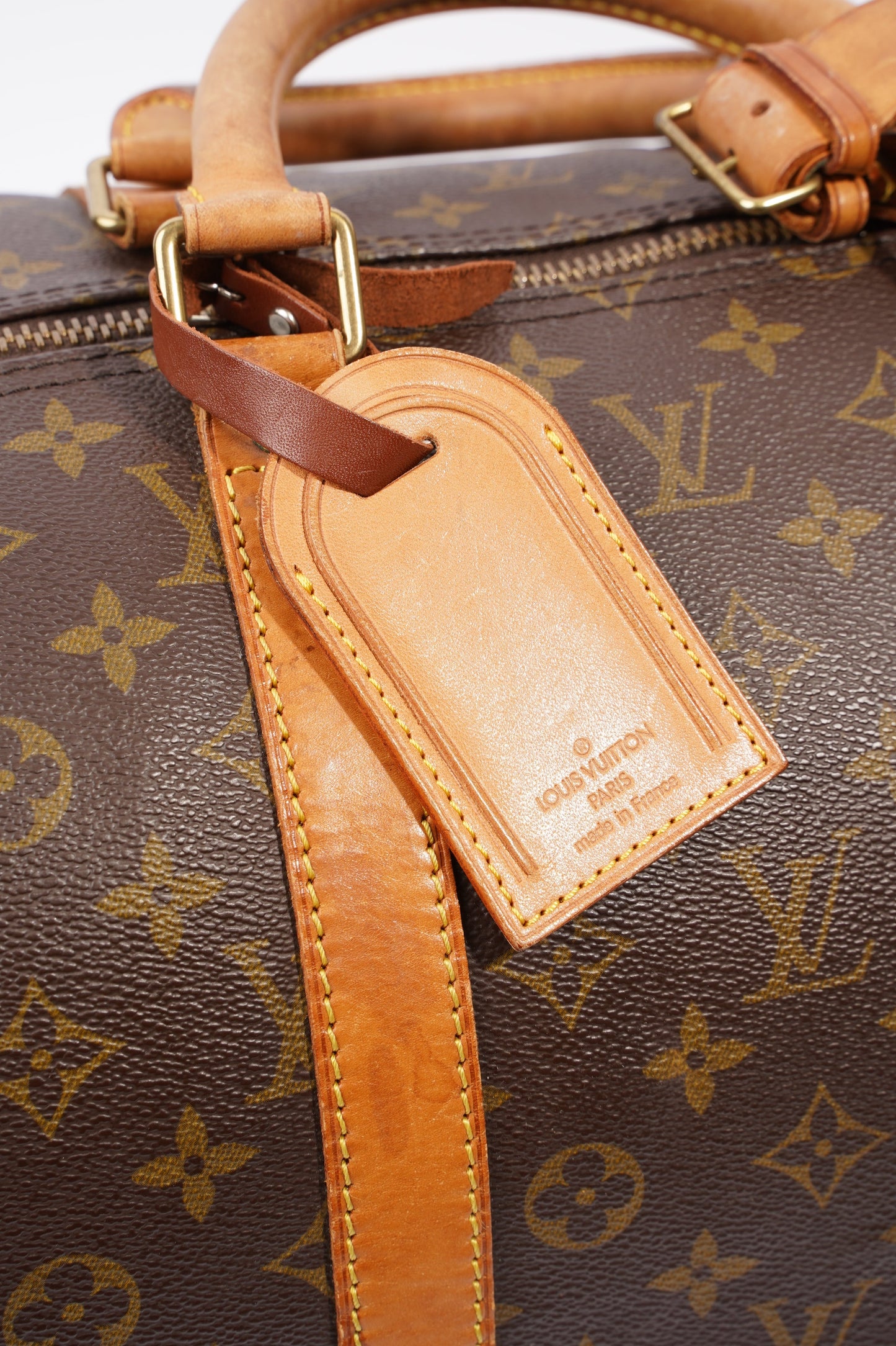 Louis Vuitton Keepall Bandouiliere Coated 55 Monogram Canvas Coated Canvas Brown Apparel