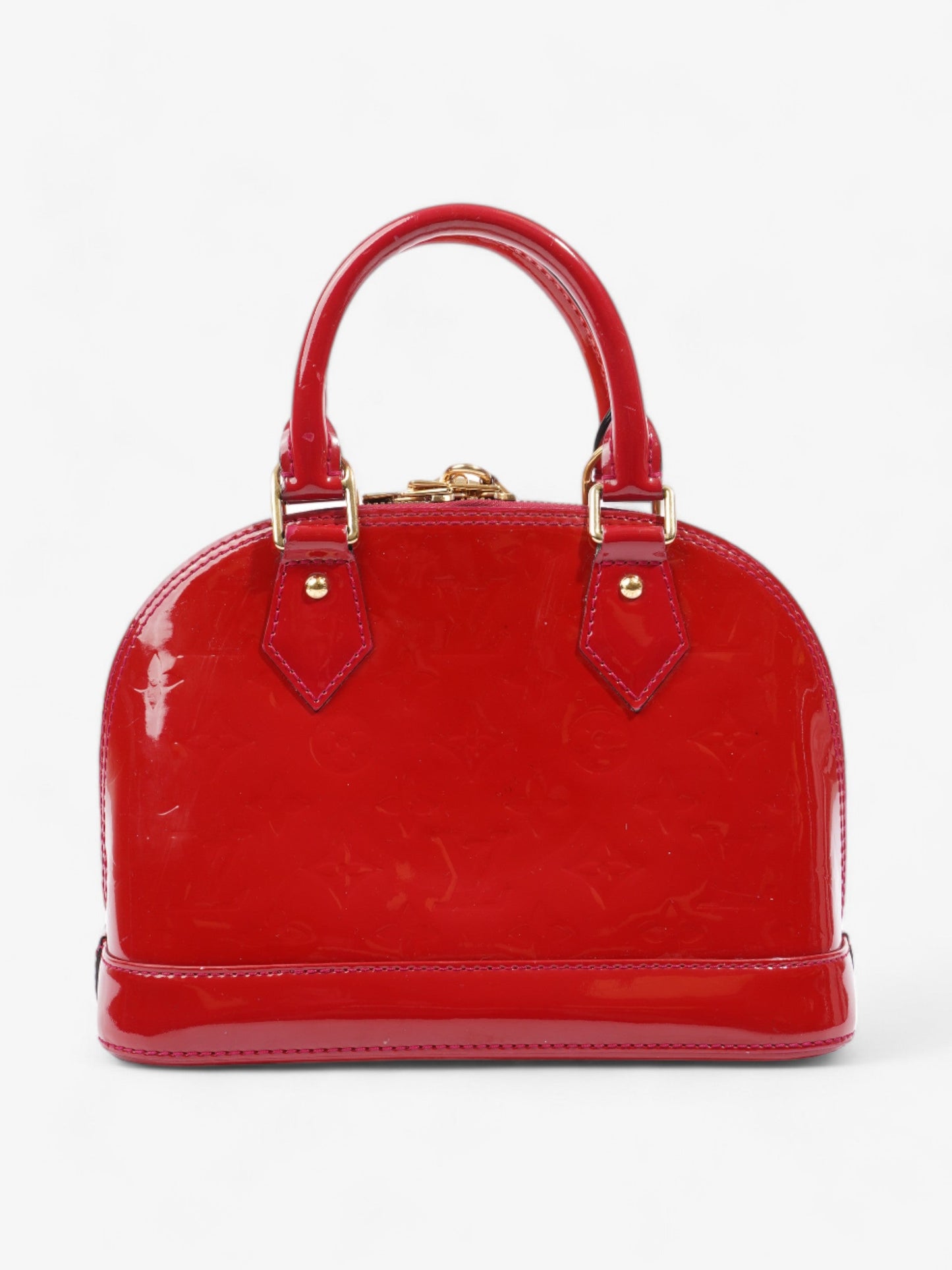 Louis Vuitton Alma BB Monogram Vernis Leather Red Handbag
