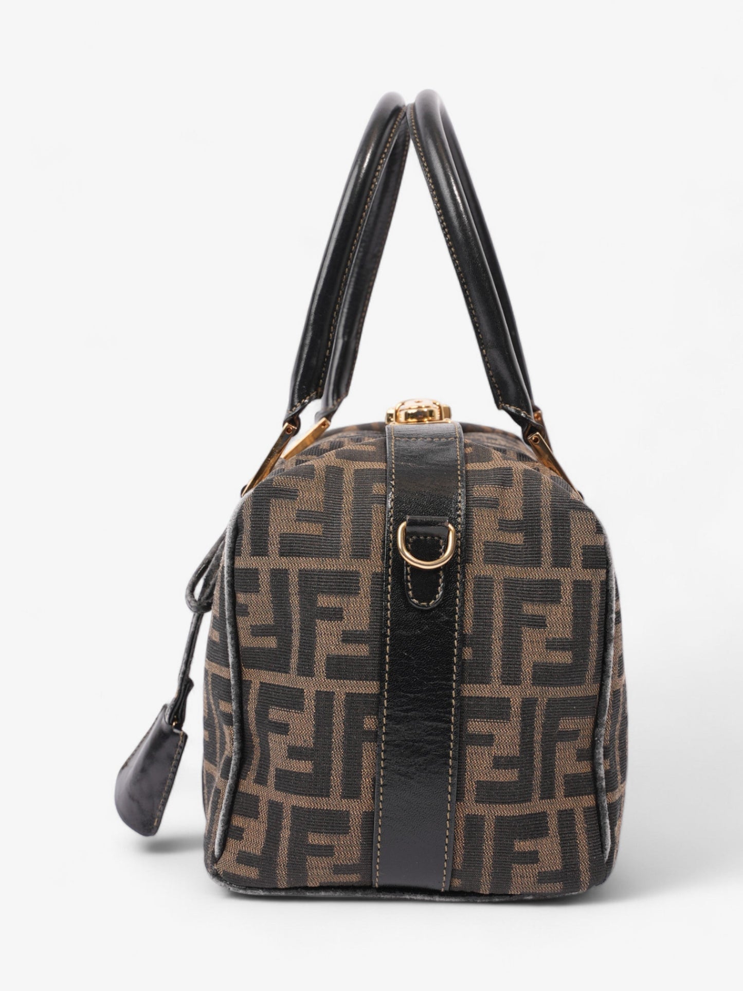 Fendi Two Way Boston Bag Zucca Canvas Shoulder Bag