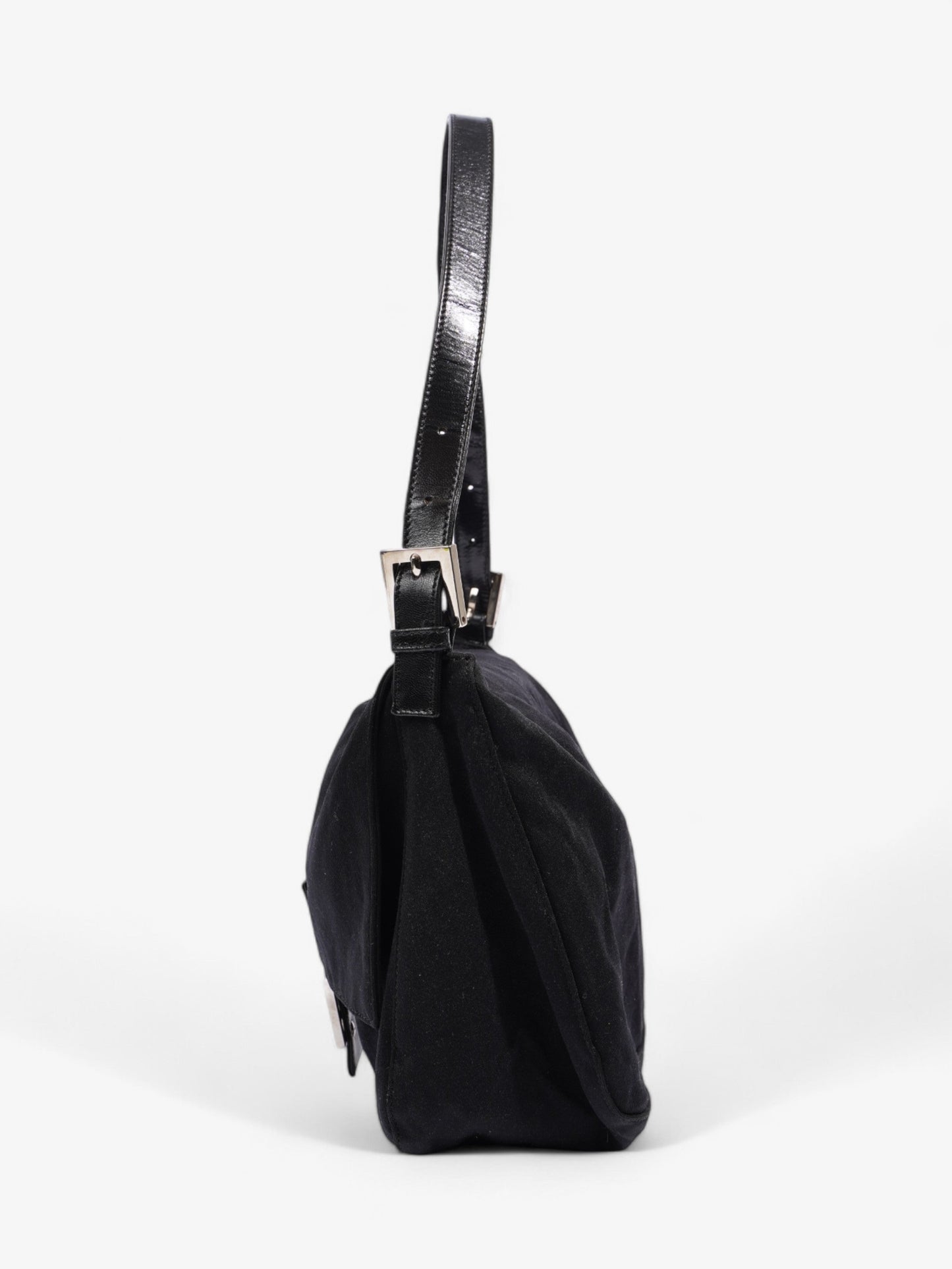 Fendi Mamma Baguette Shoulder Bag Canvas Black
