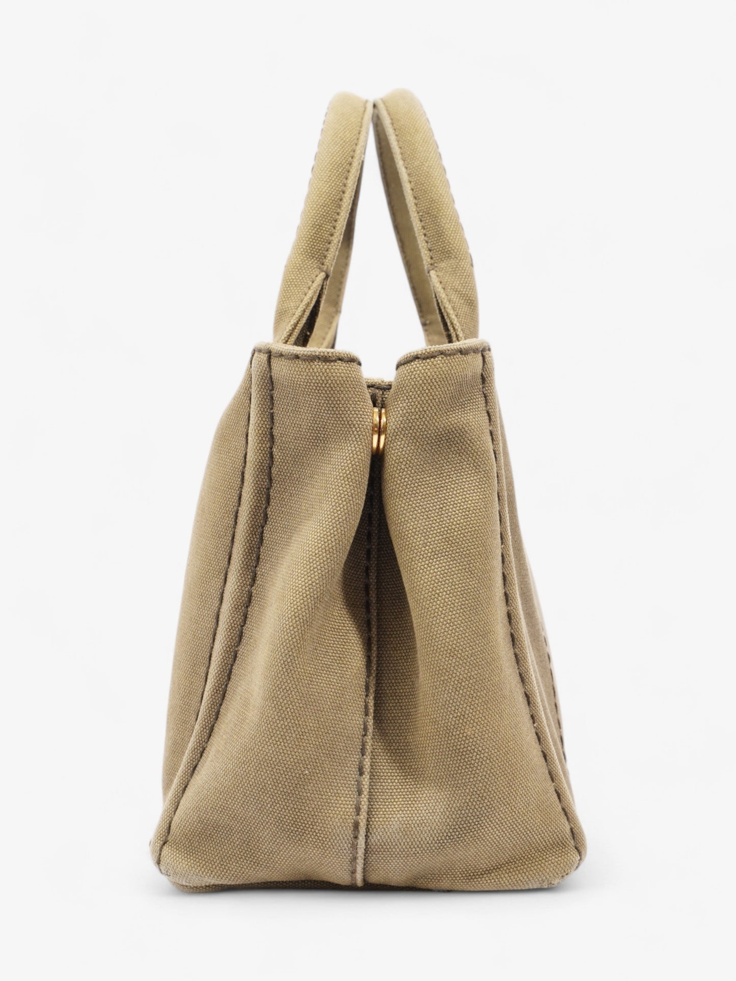 Prada Canapa Way Handbag Khaki Cotton Travel Bag