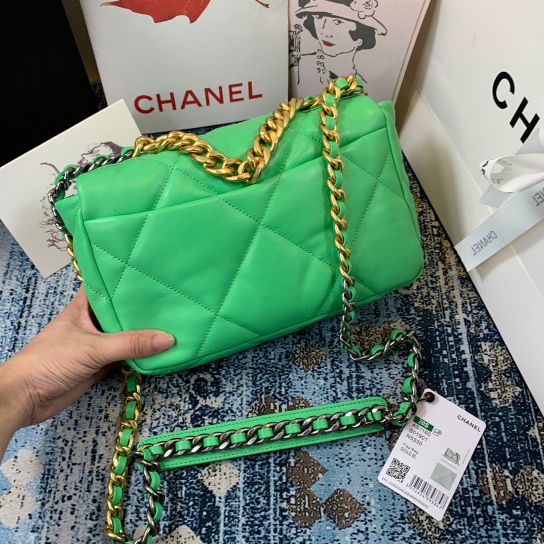 Chanel Chl 19 26Cm Green As1160 Travel Bag