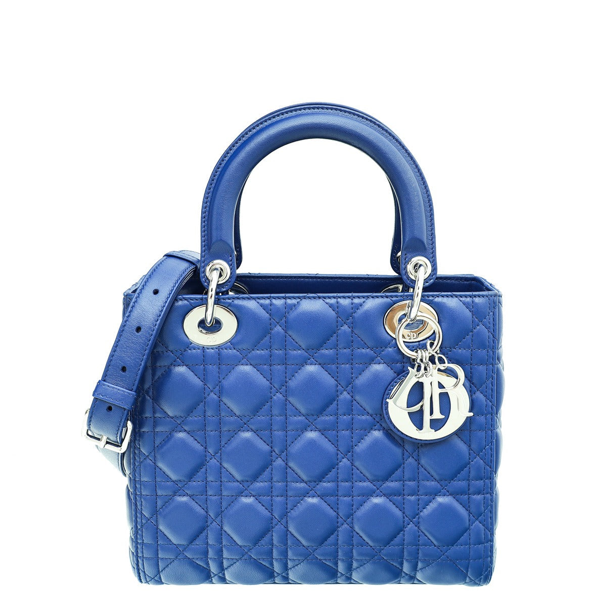 Dior Handbag Christian Lady Bag Blue Medium Shoulder Bag