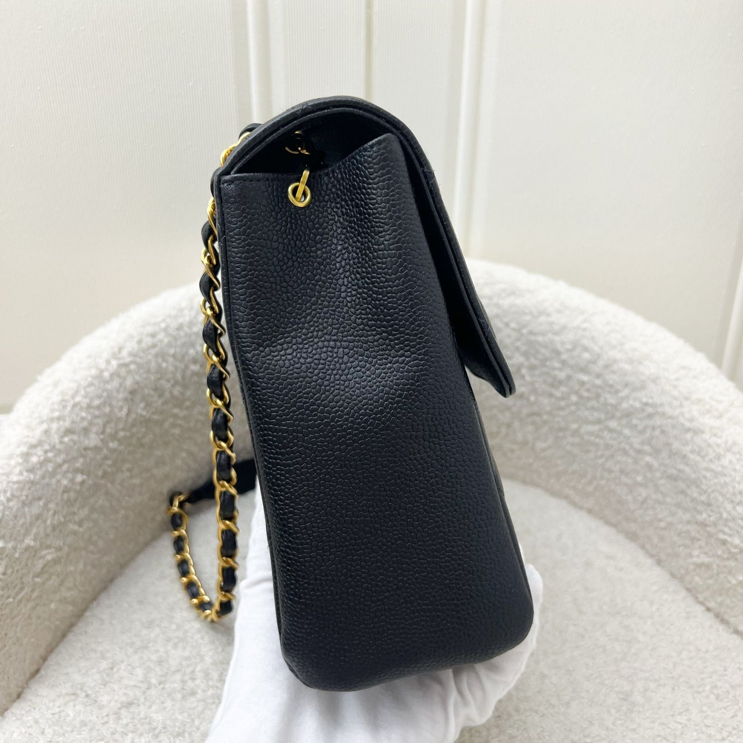 Chanel Medium Square Flap in Black Caviar and 24K GHW