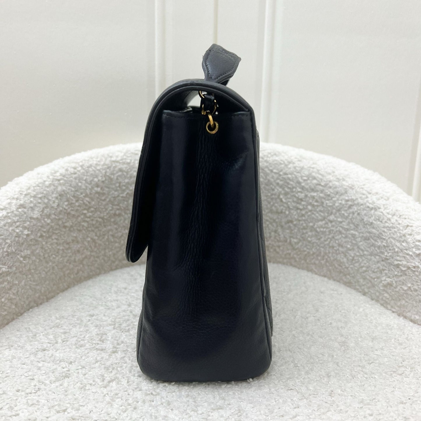 Chanel Medium Square Flap in Black Caviar and 24K GHW