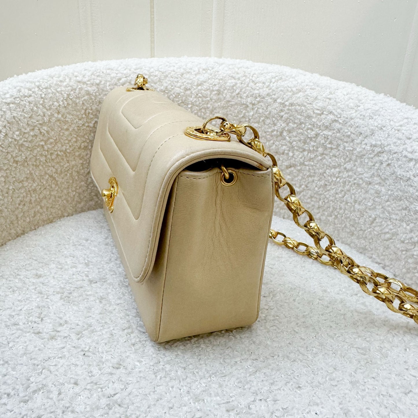 Chanel Mini Bijoux Chain Flap in Beige Lambskin and 24K GHW