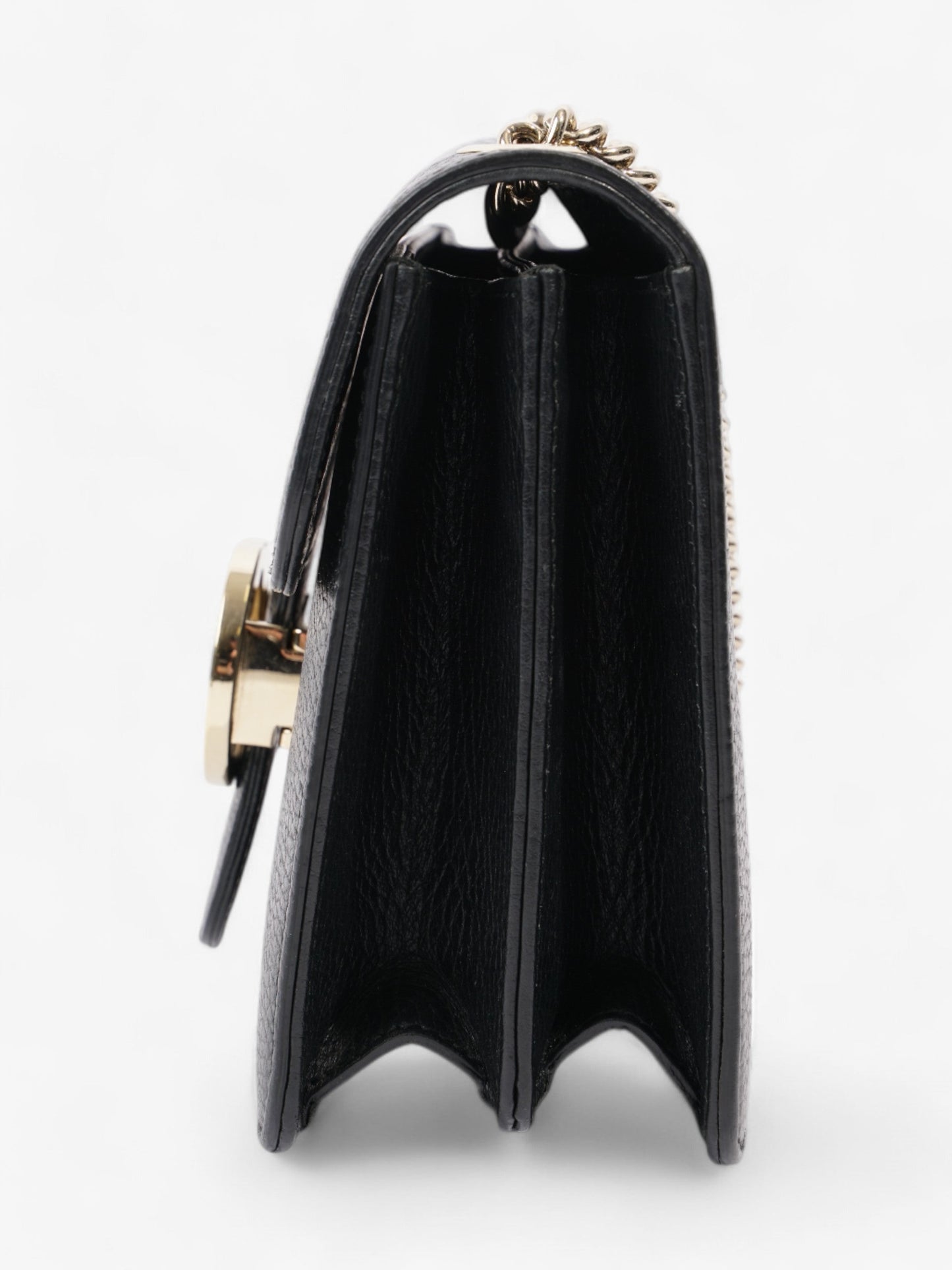 Gucci Dollar Interlocking Calfskin Crossbody Bag Leather Black