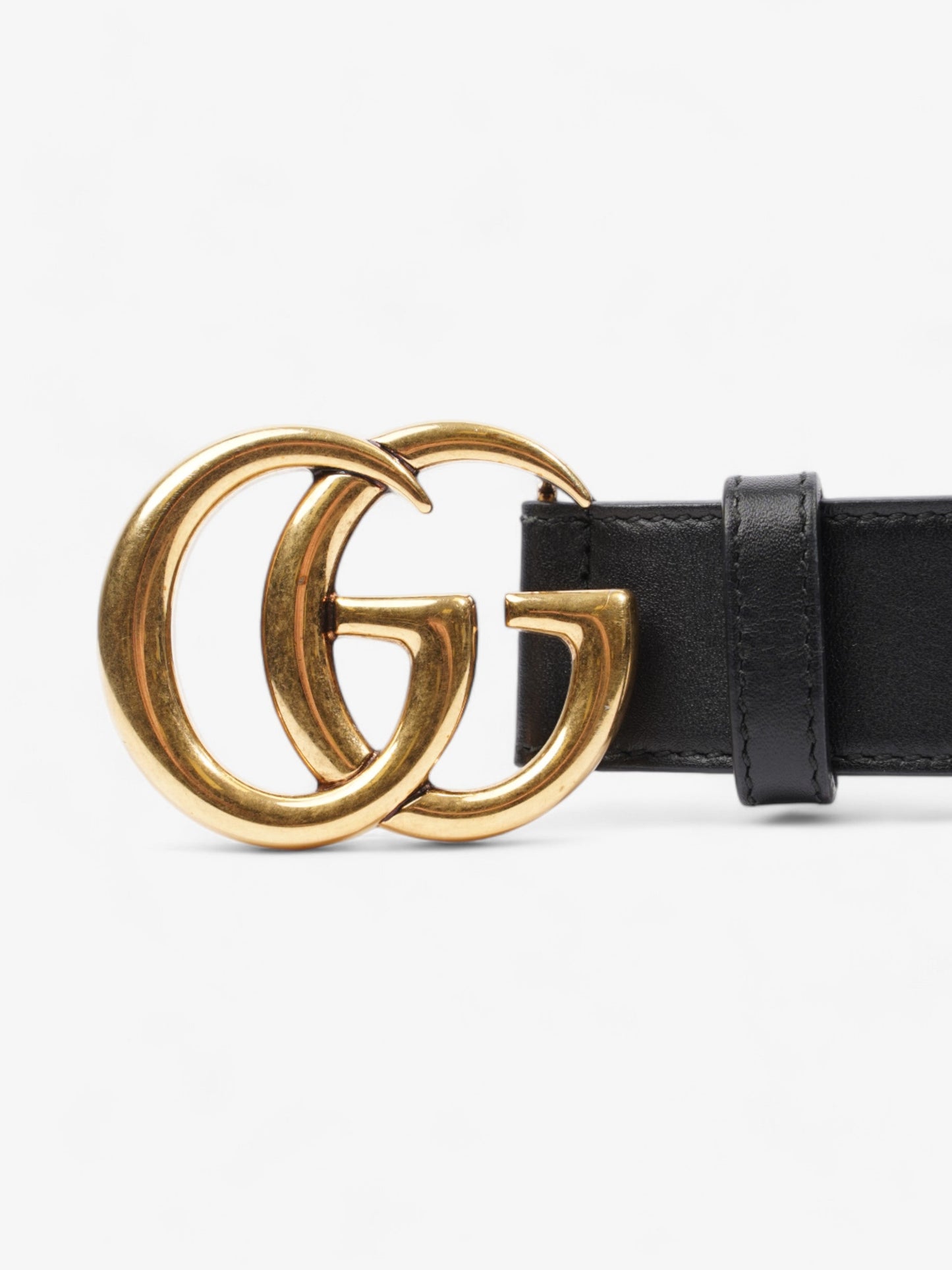 Gucci Marmont Belt Handbag Leather Black Accessory 70Cm 28