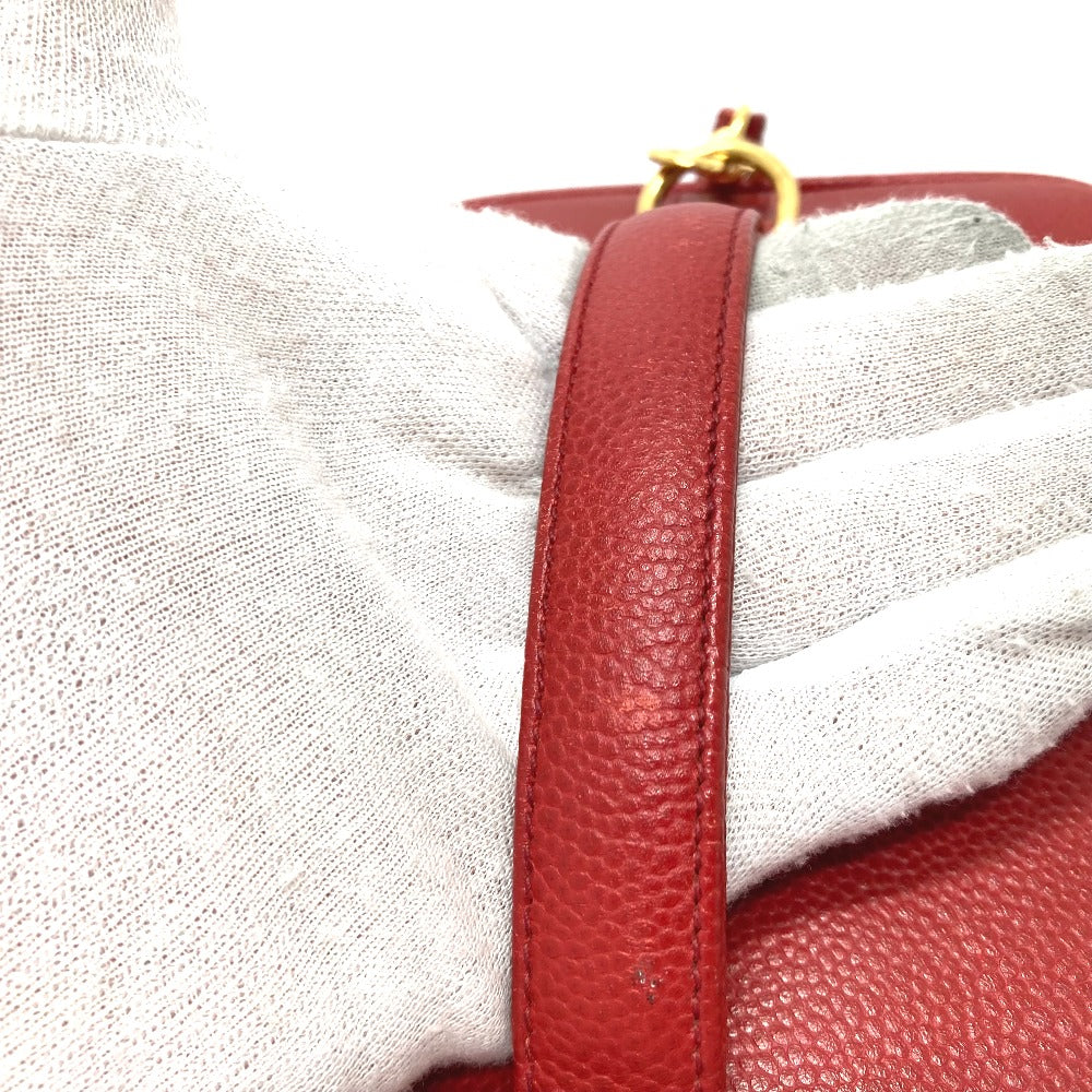 Chanel Caviar skin CC COCO Mark Vanity Red Shoulder Bag