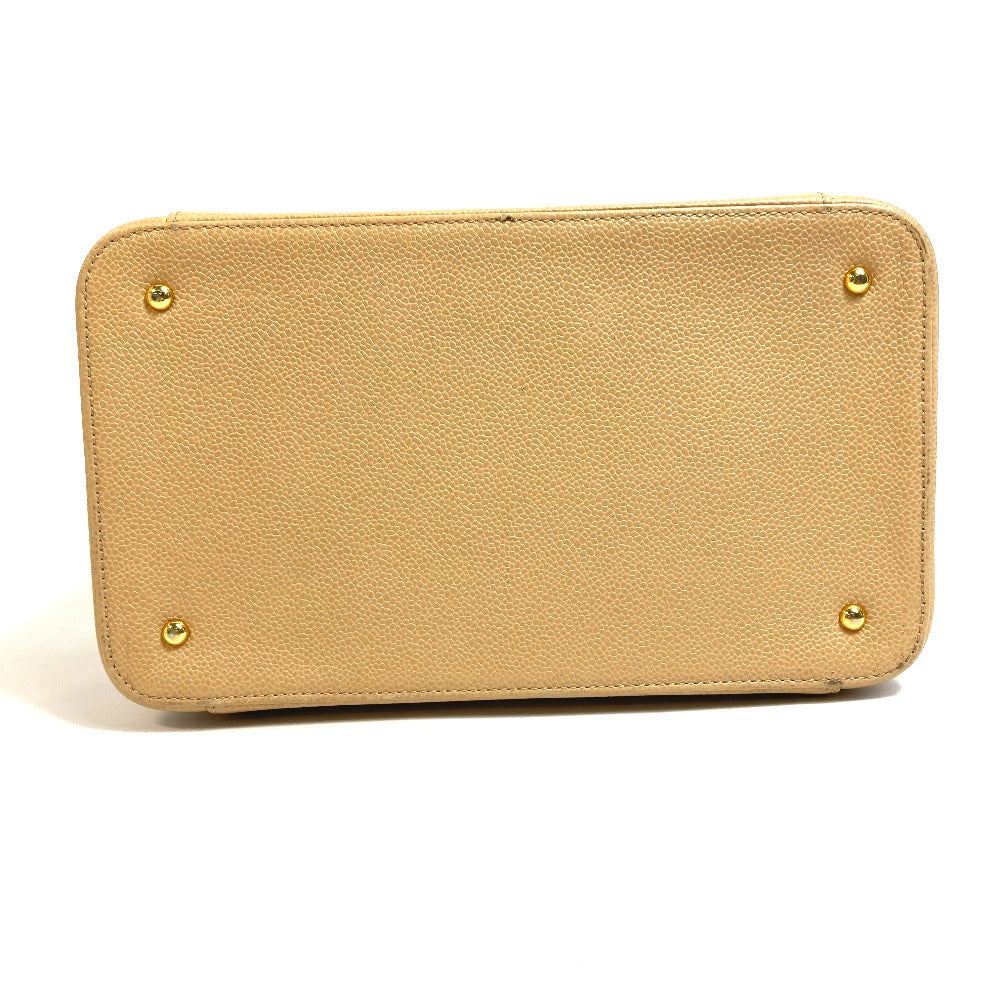 Chanel Caviar skin CC COCO Mark Vanity Beige Shoulder Bag