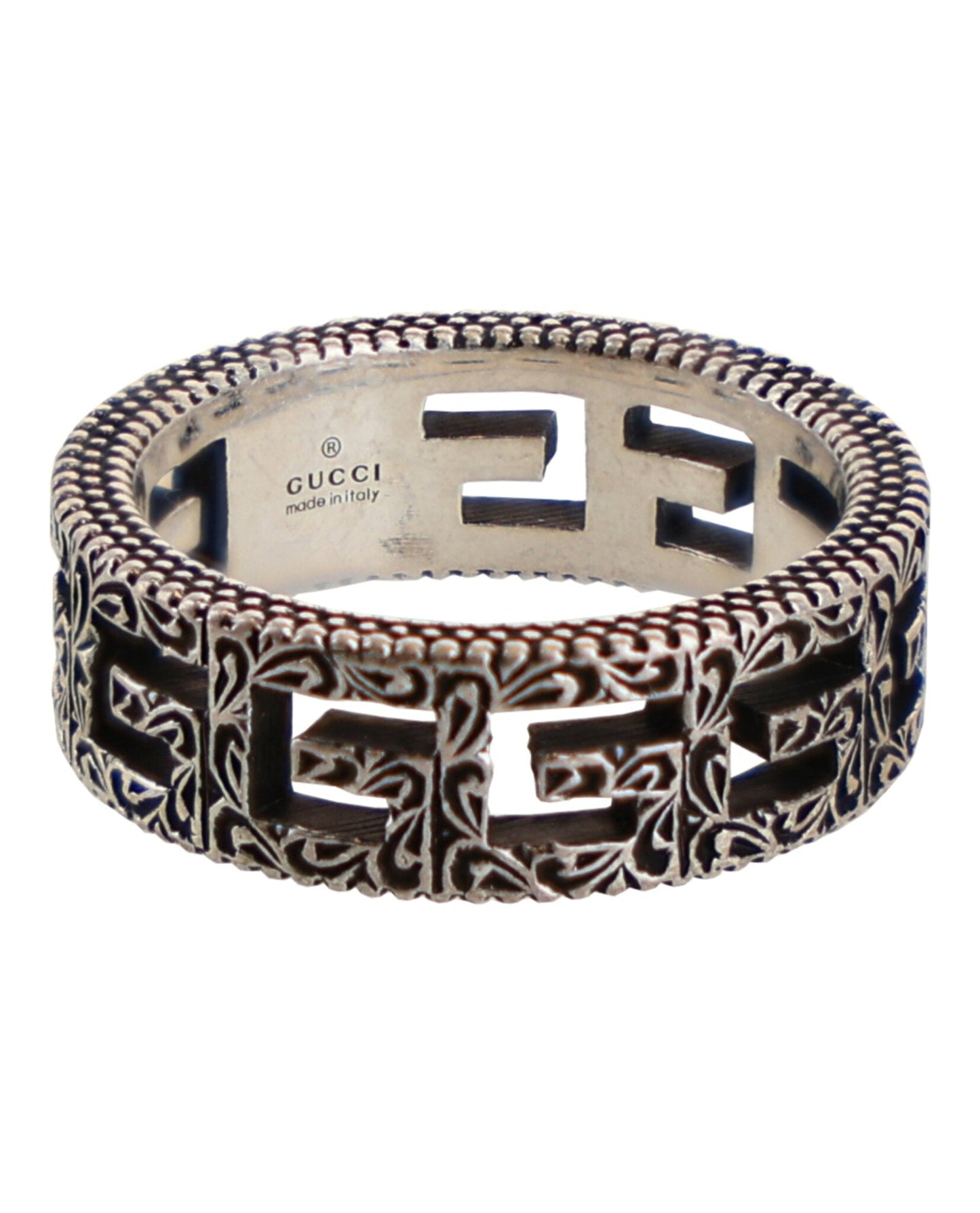 Gucci Unisex-Adult Sterling Silver G Cube Ring