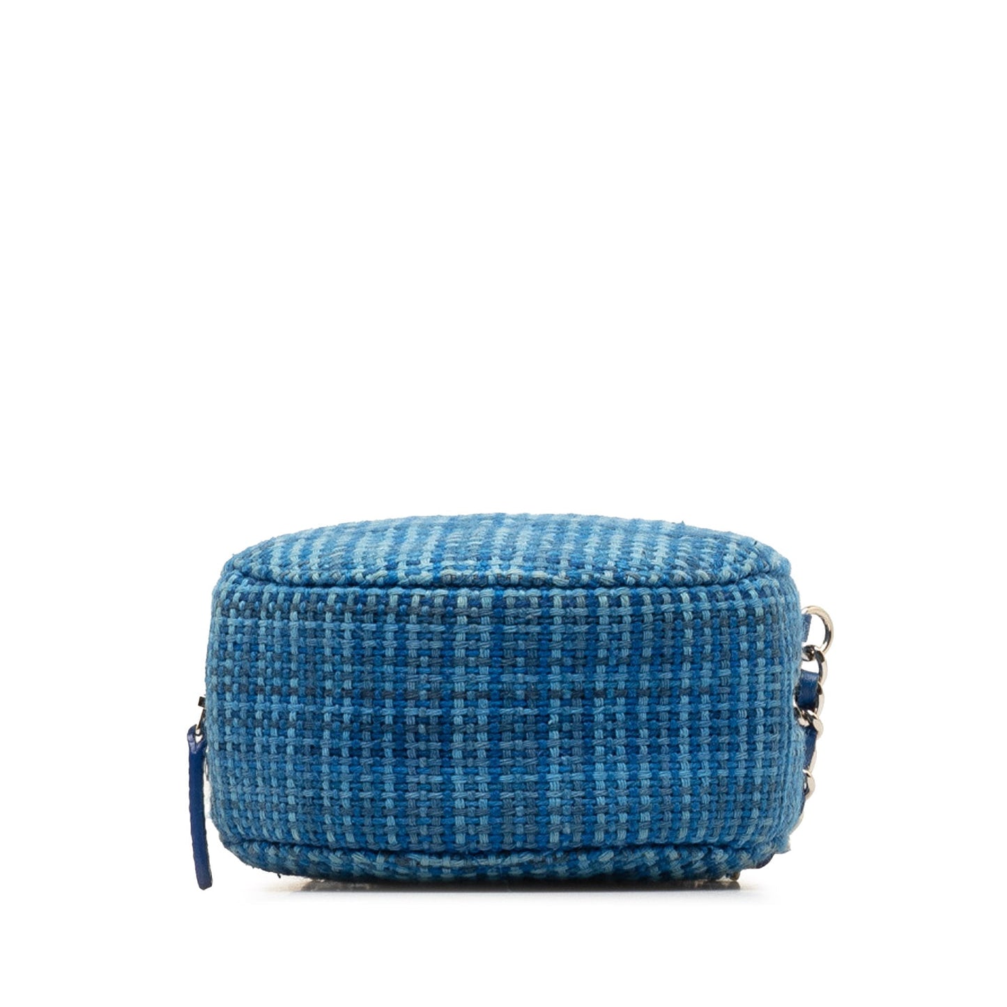 CHANEL Quilted Tweed Round Clutch With Chain Crossbody Bag