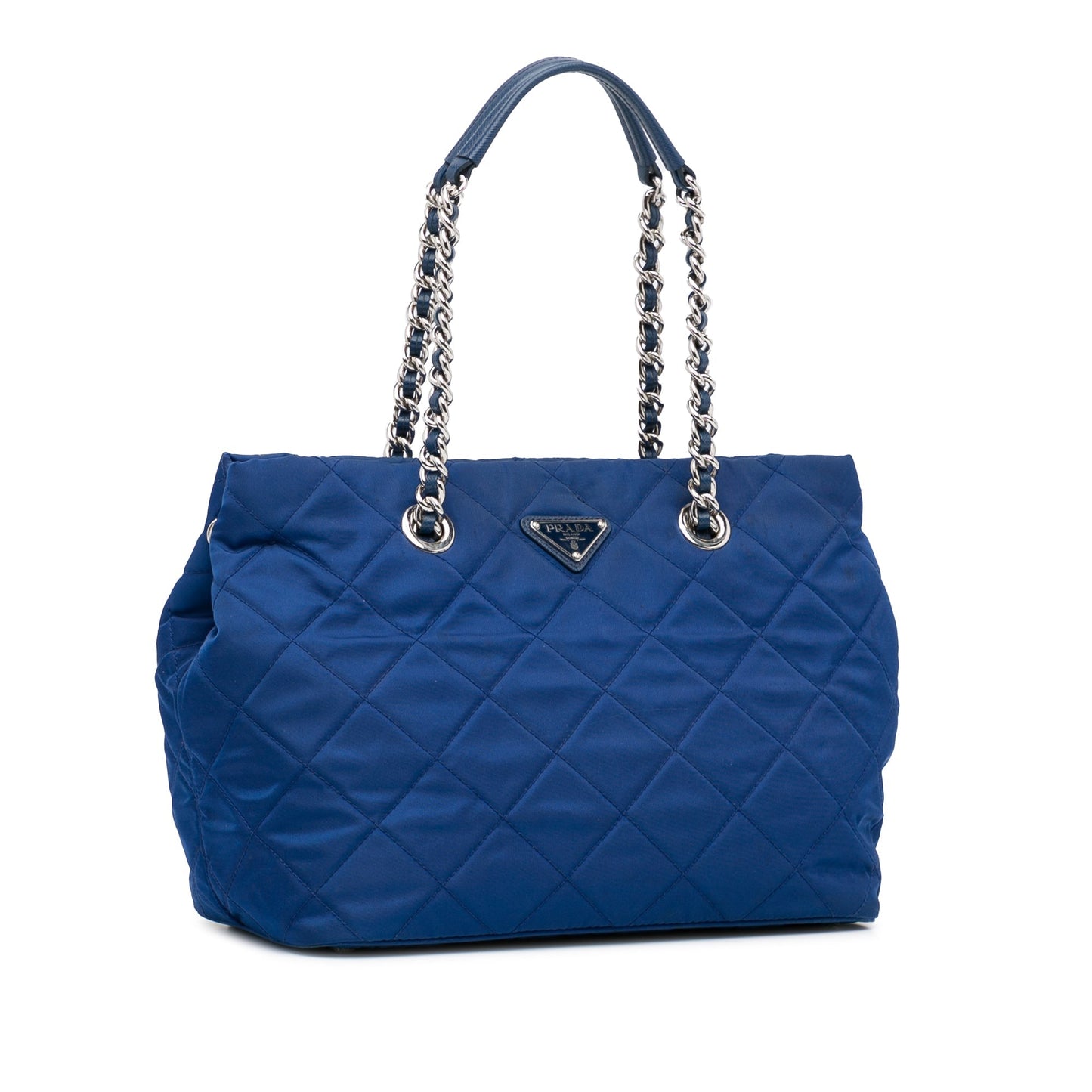 Prada Tessuto Impuntu Luxury Handbag Canvas Nylon Blue Travel Bag