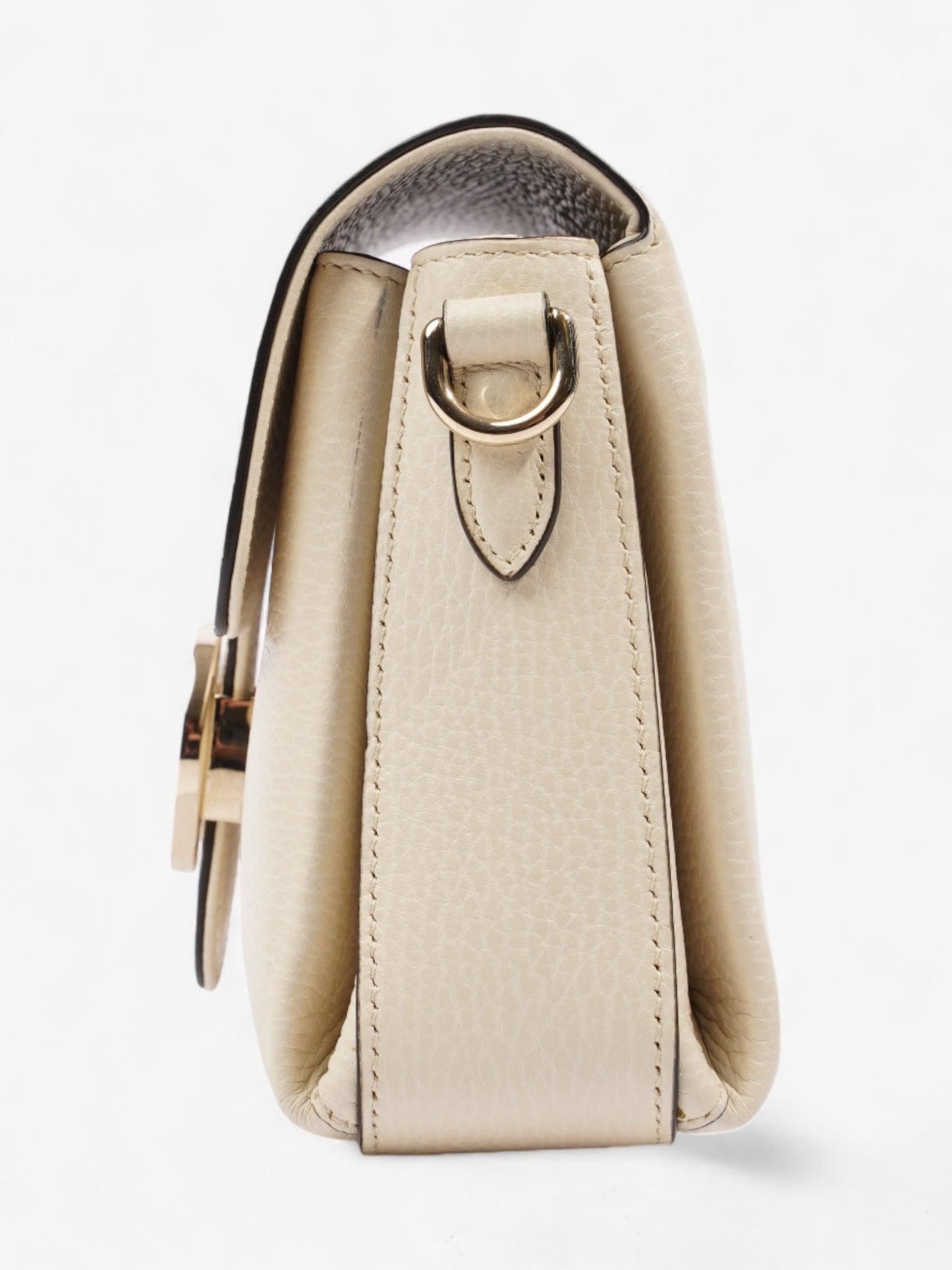 Gucci Interlocking Dollar Bag Leather White Crossbody Bag