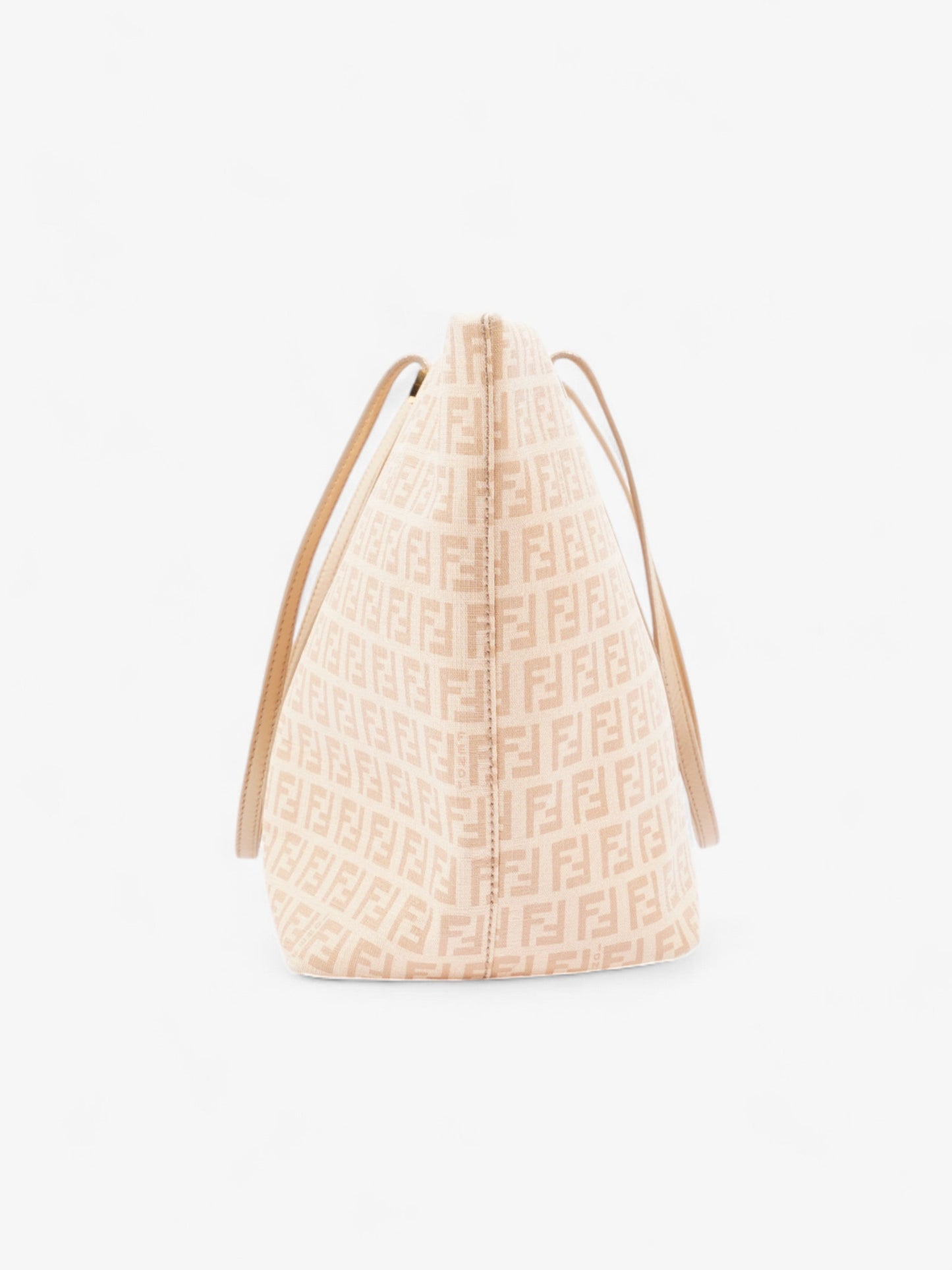 Fendi Zucchino Tote Peach Canvas Shoulder Bag