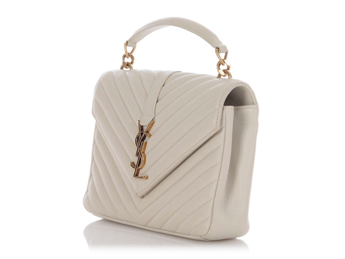 YSL Saint Laurent Crema Grain De Poudre Envelope Bag Medium Crossbody Bag
